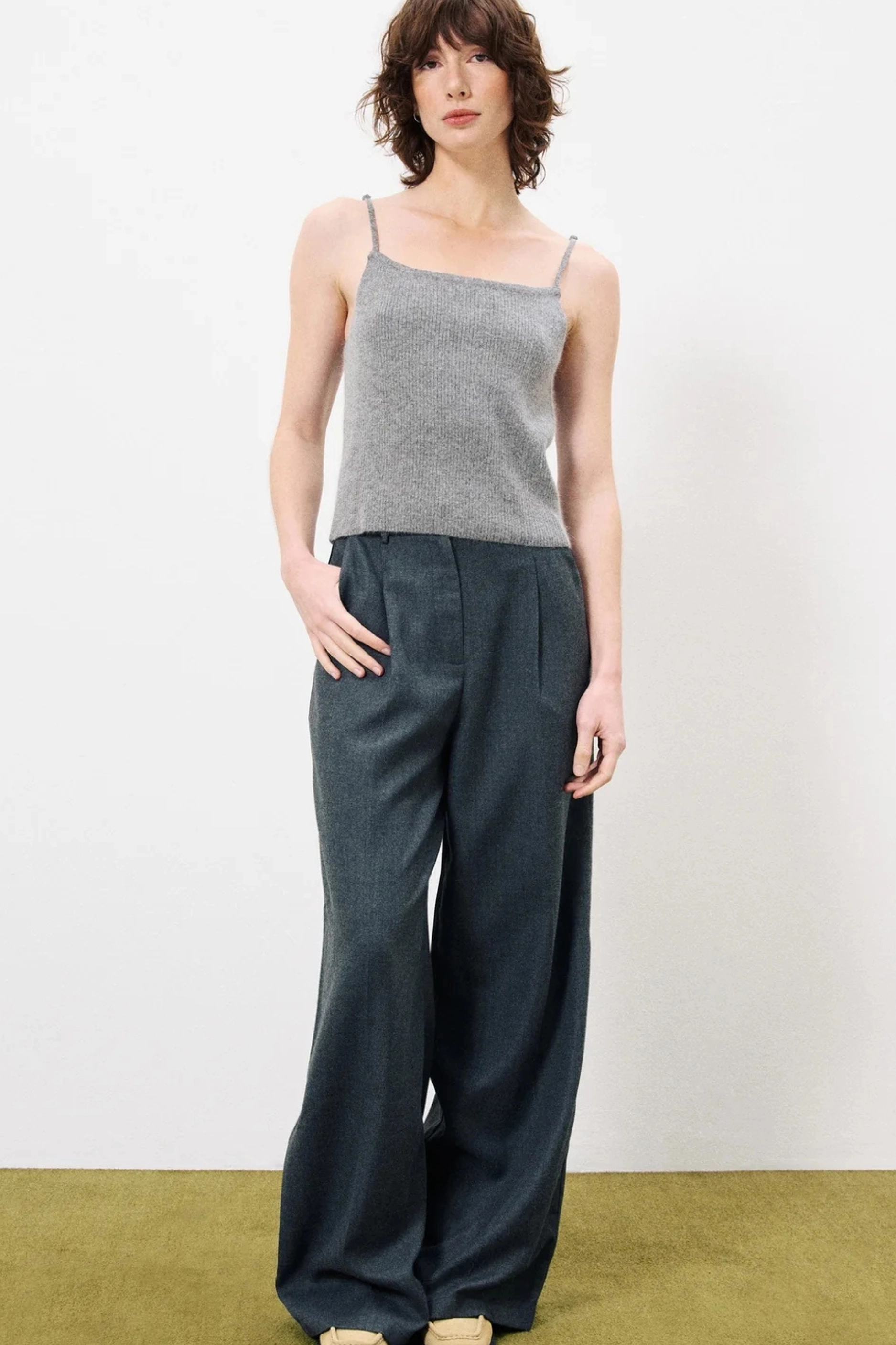 FRNCH Philo Trouser Pants Trendy Appeal Adjustable Belt Loops