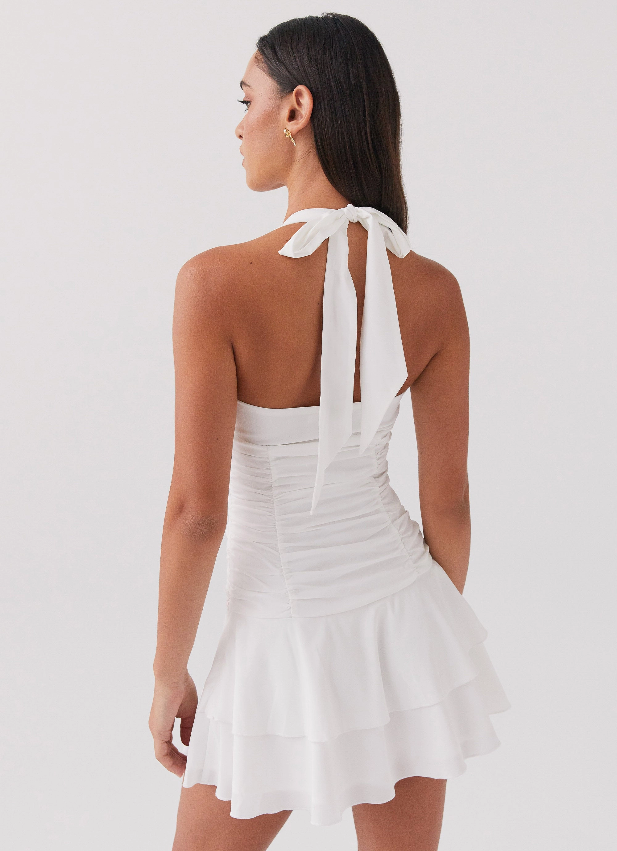 Kordyn Mini Dress - White Mesh-Detail