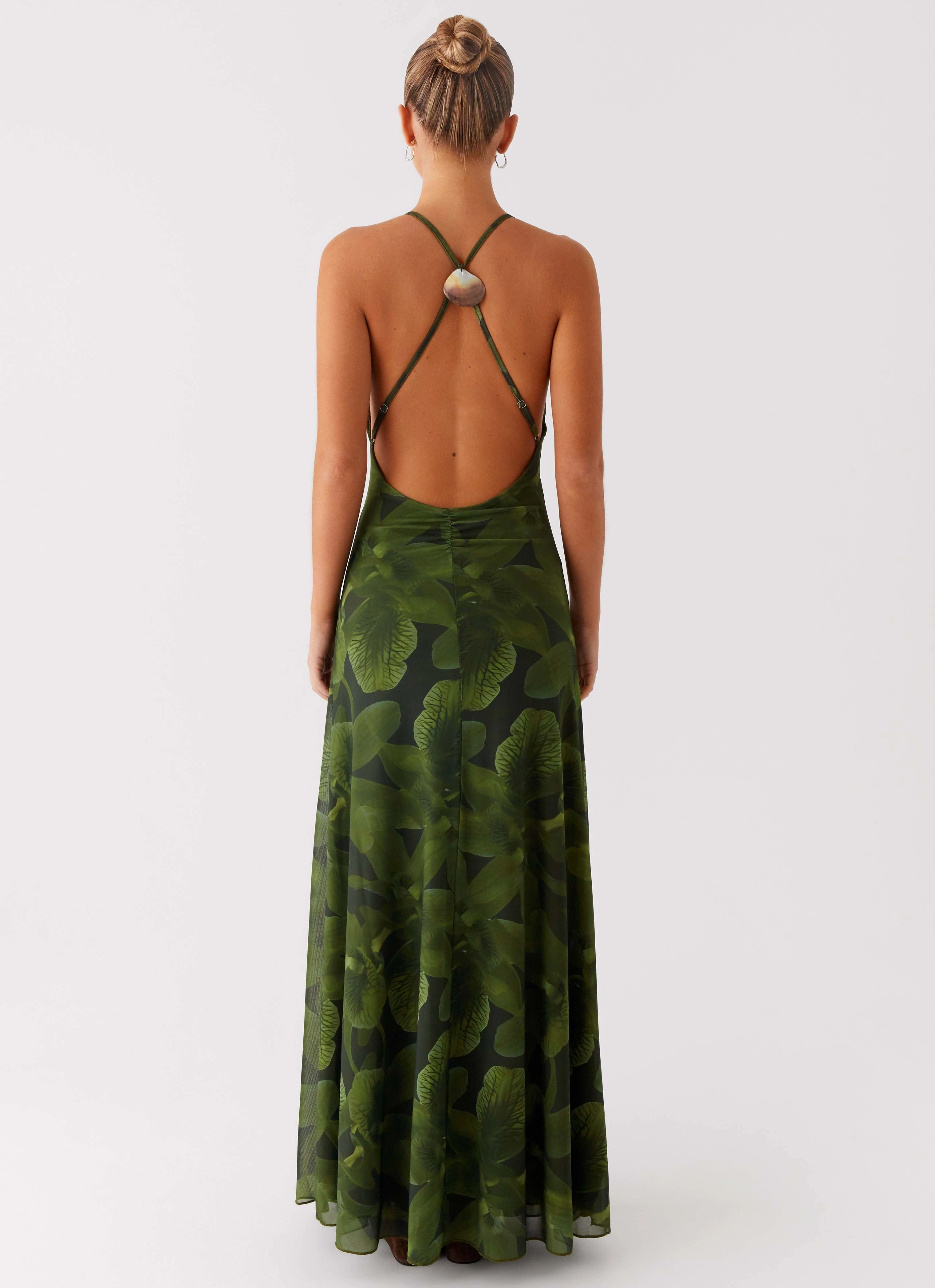 Dahliana Maxi Dress - Tropic Floral Noble Glow Collared