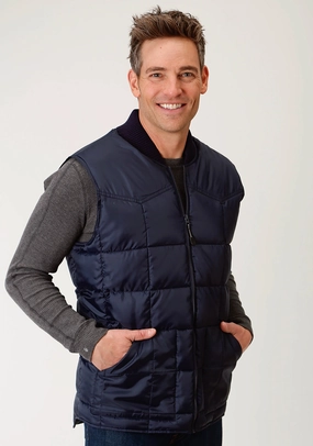 Impact Absorbing Back Panels Roper Insulated Mens Navy Blue Polyester Rangegear Vest