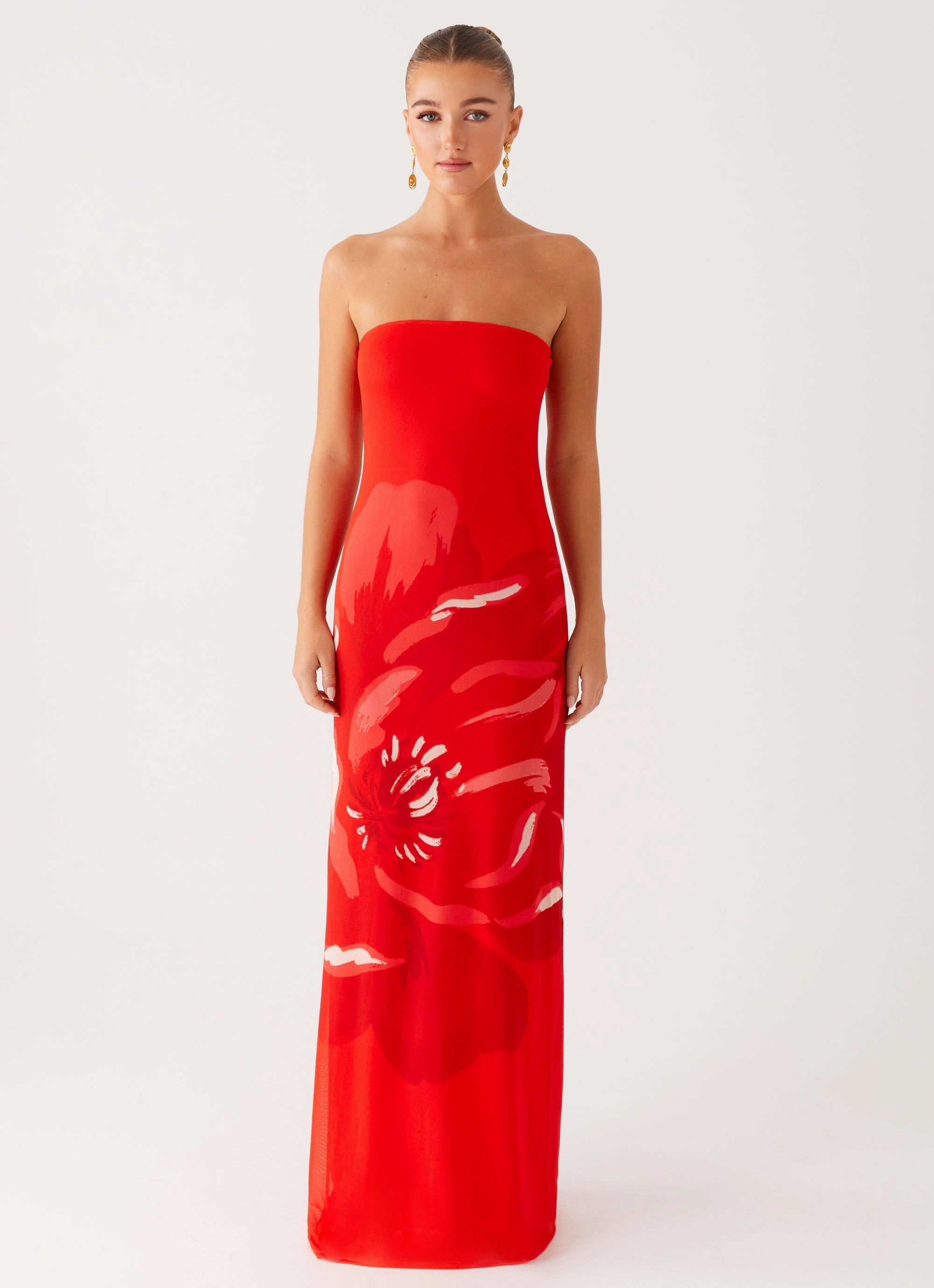 Refined Form Trendy Wearable Fabian Maxi Dress - Red