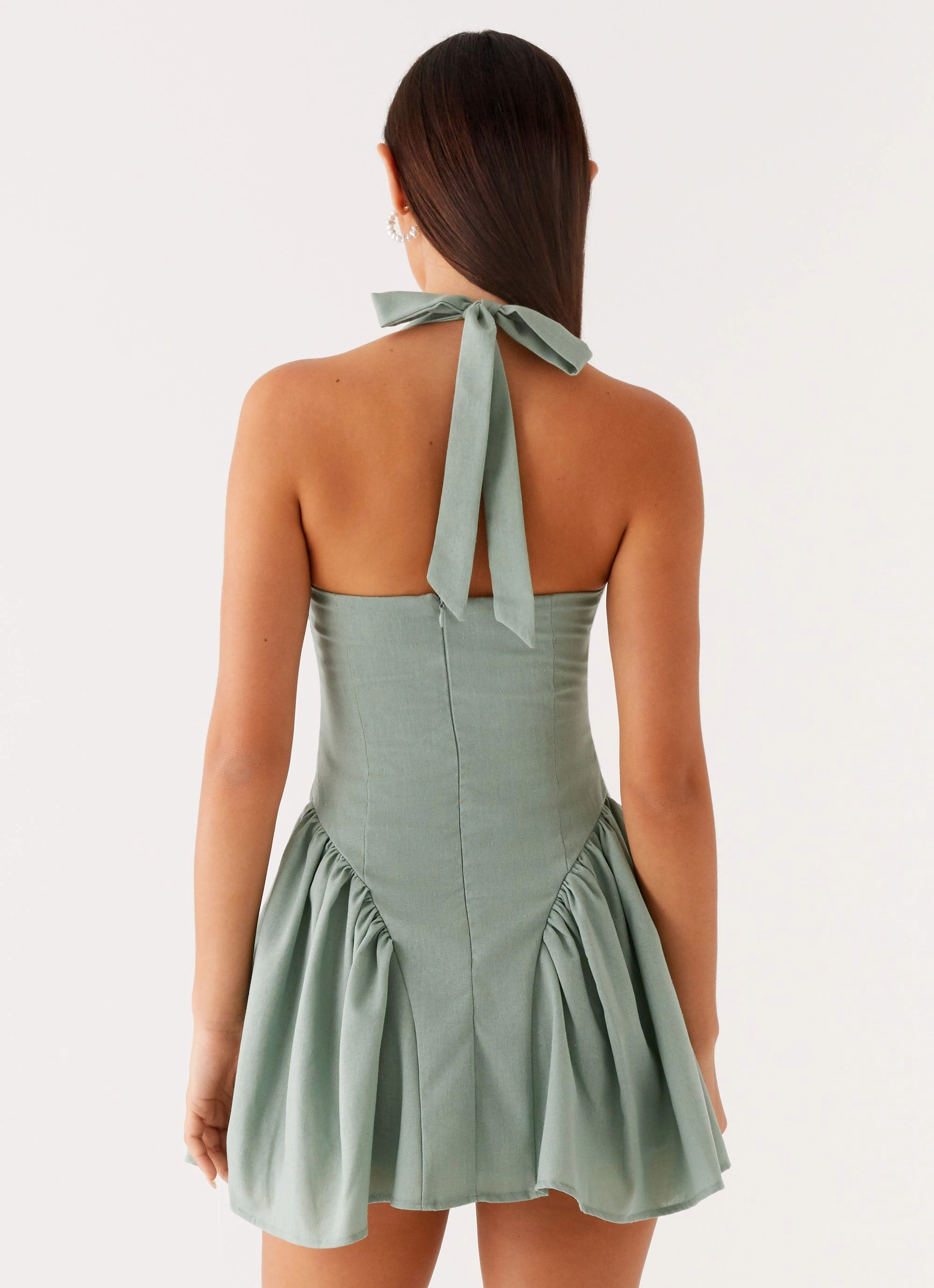 Stylish Layering Fable Mini Dress - Sage