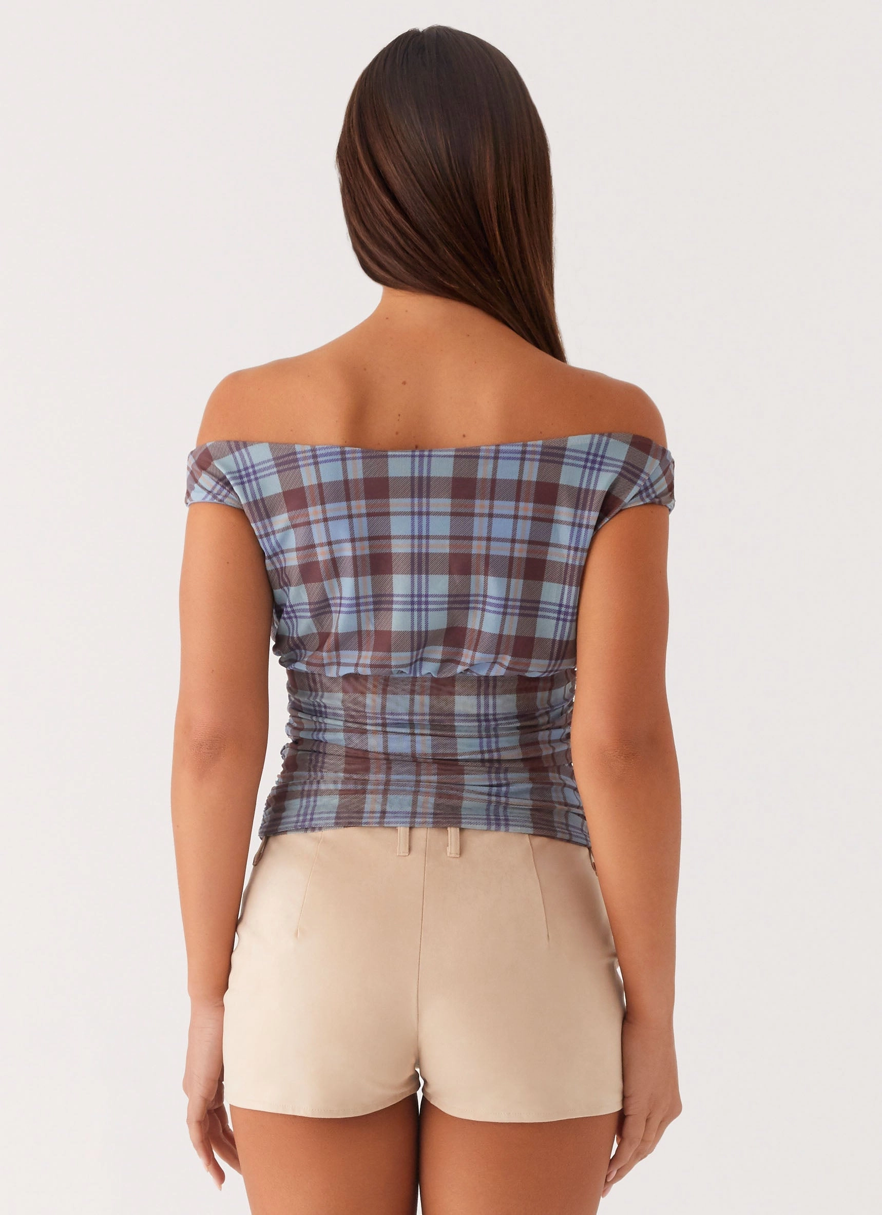 WideNeckline Zahli Off Shoulder Top - Shoreline Check
