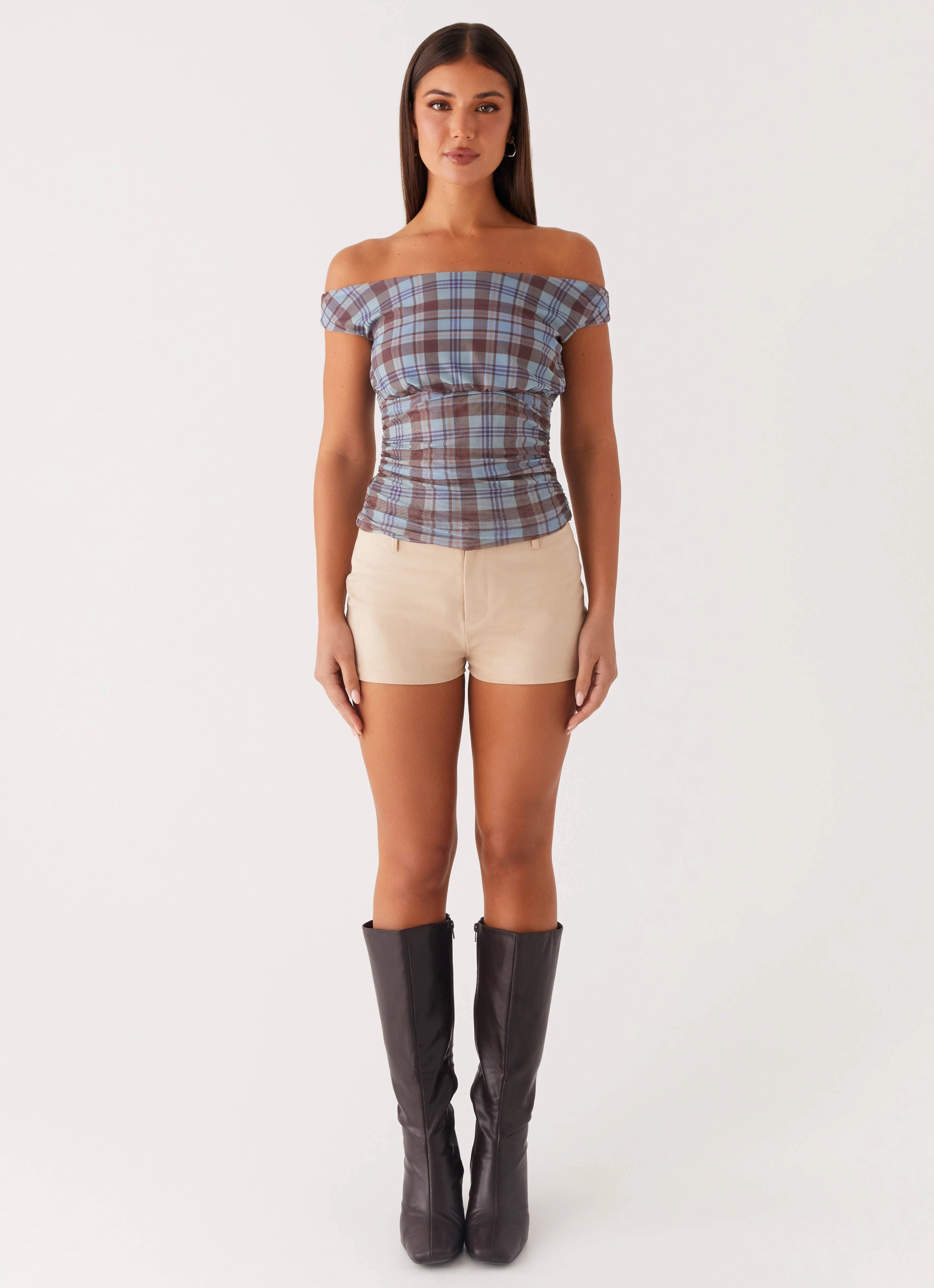 UltraSoft Lining Zahli Off Shoulder Top - Shoreline Check