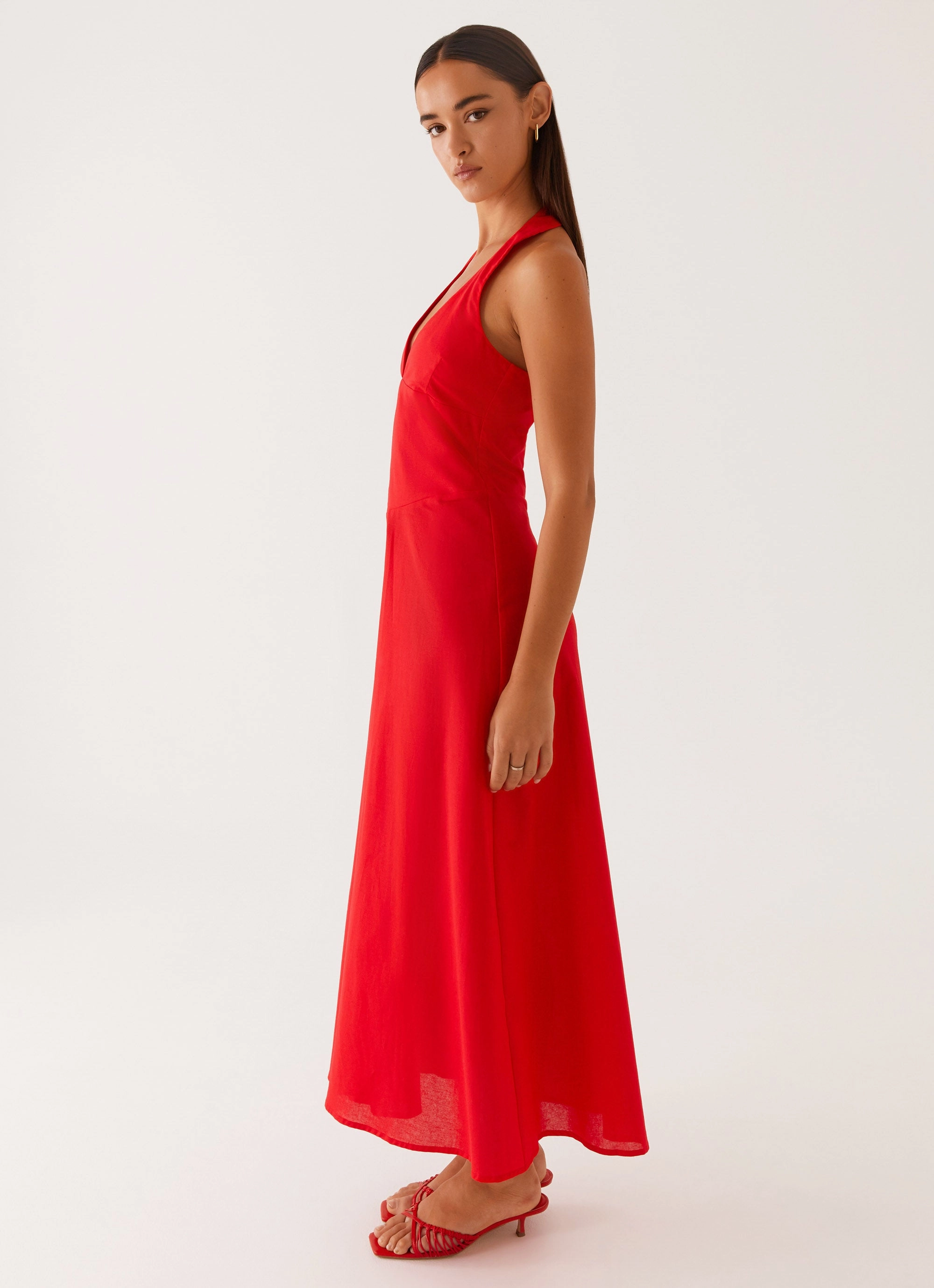 Bold Touch Luxe Appeal Falling For You Midi Dress - Red