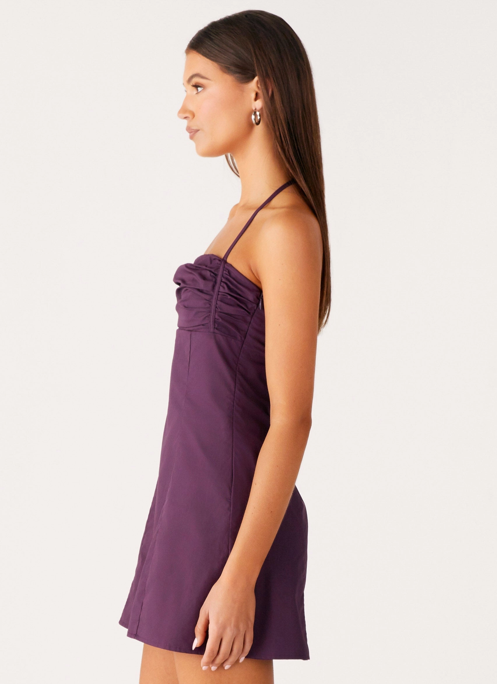 Sonique Mini Dress - Plum Delicate Edge