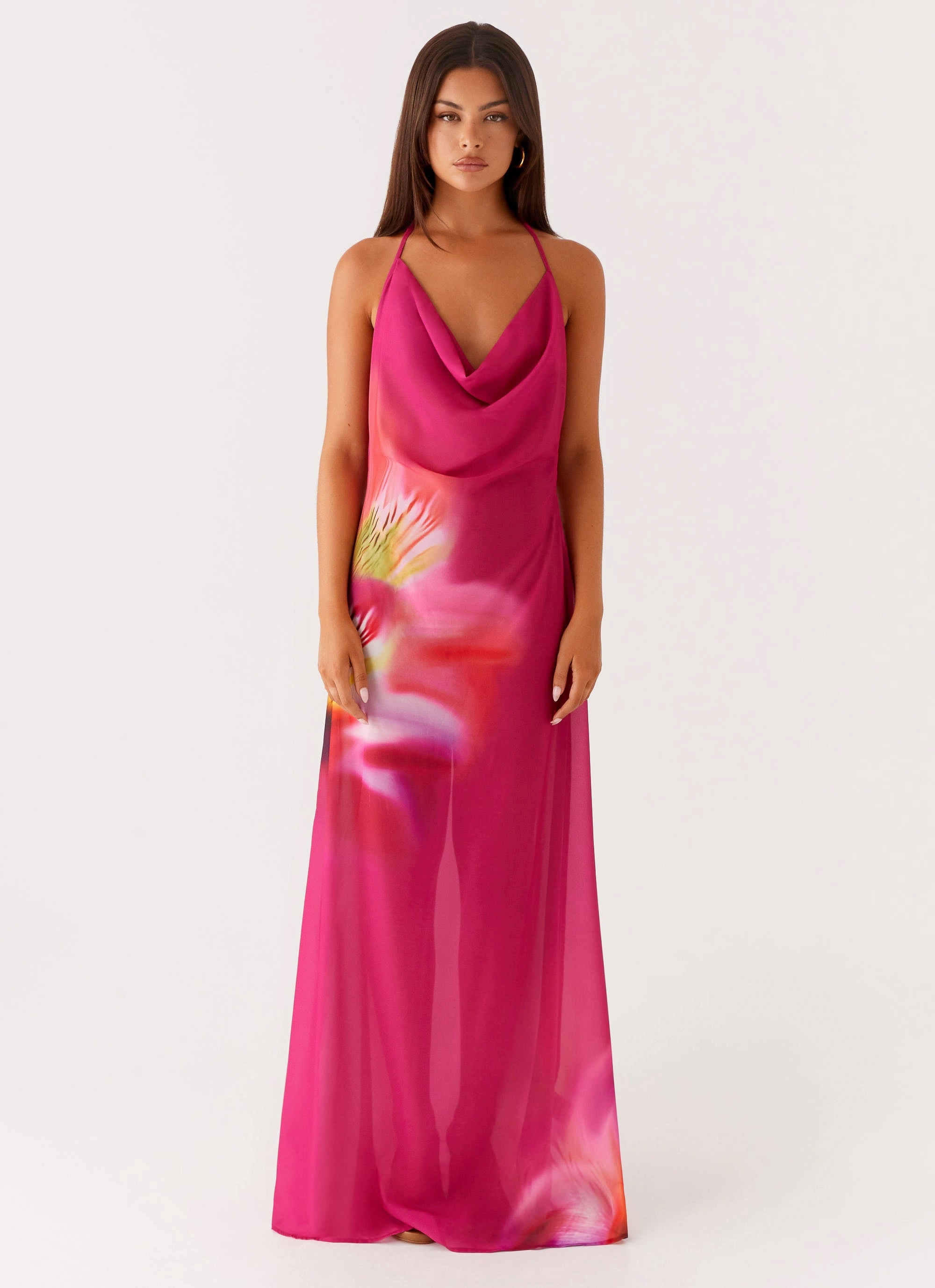 Fantasy Maxi Dress - Pink Tropical All Fit Style Fresh Look