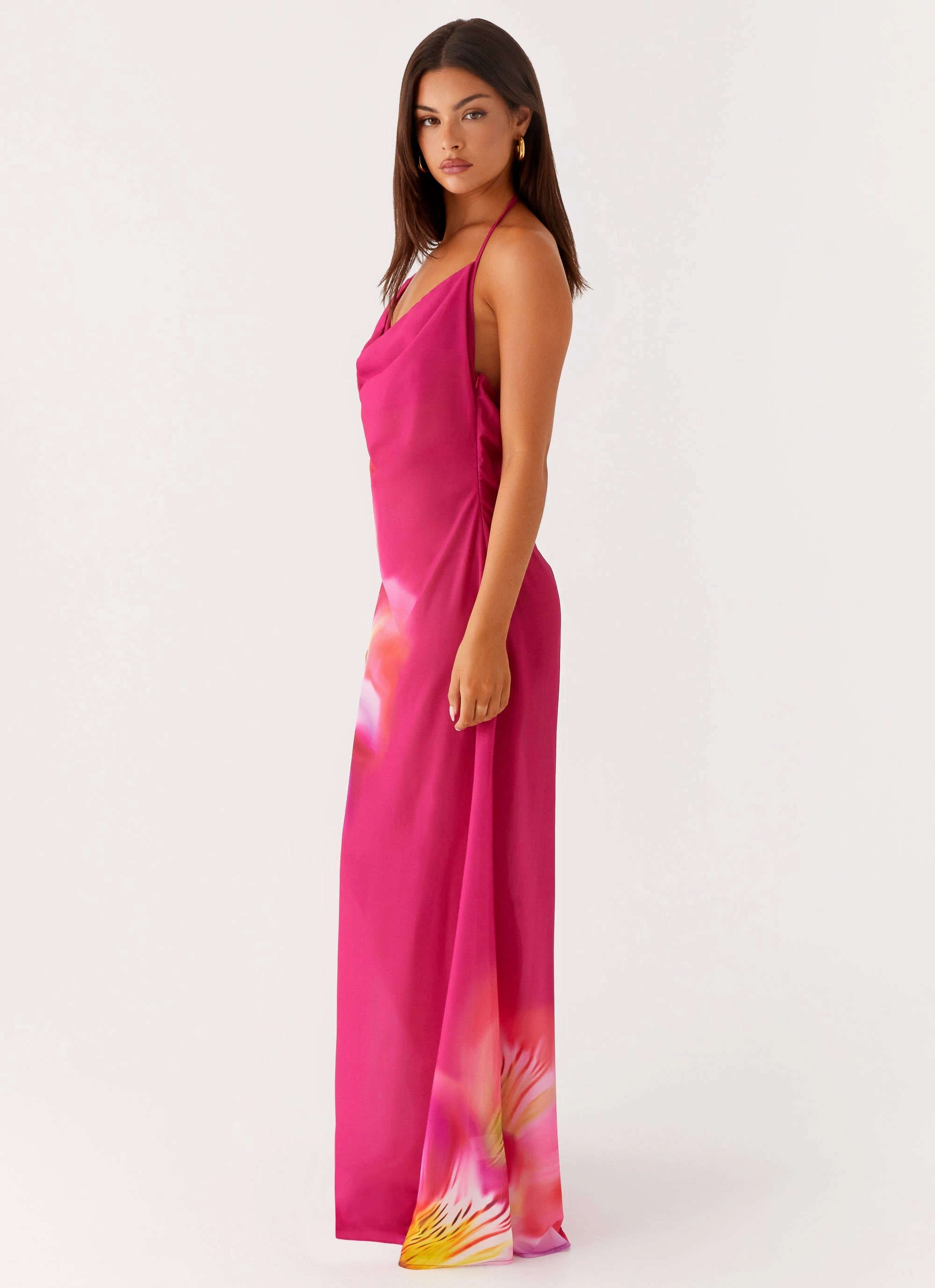 A-Line Fantasy Maxi Dress - Pink Tropical