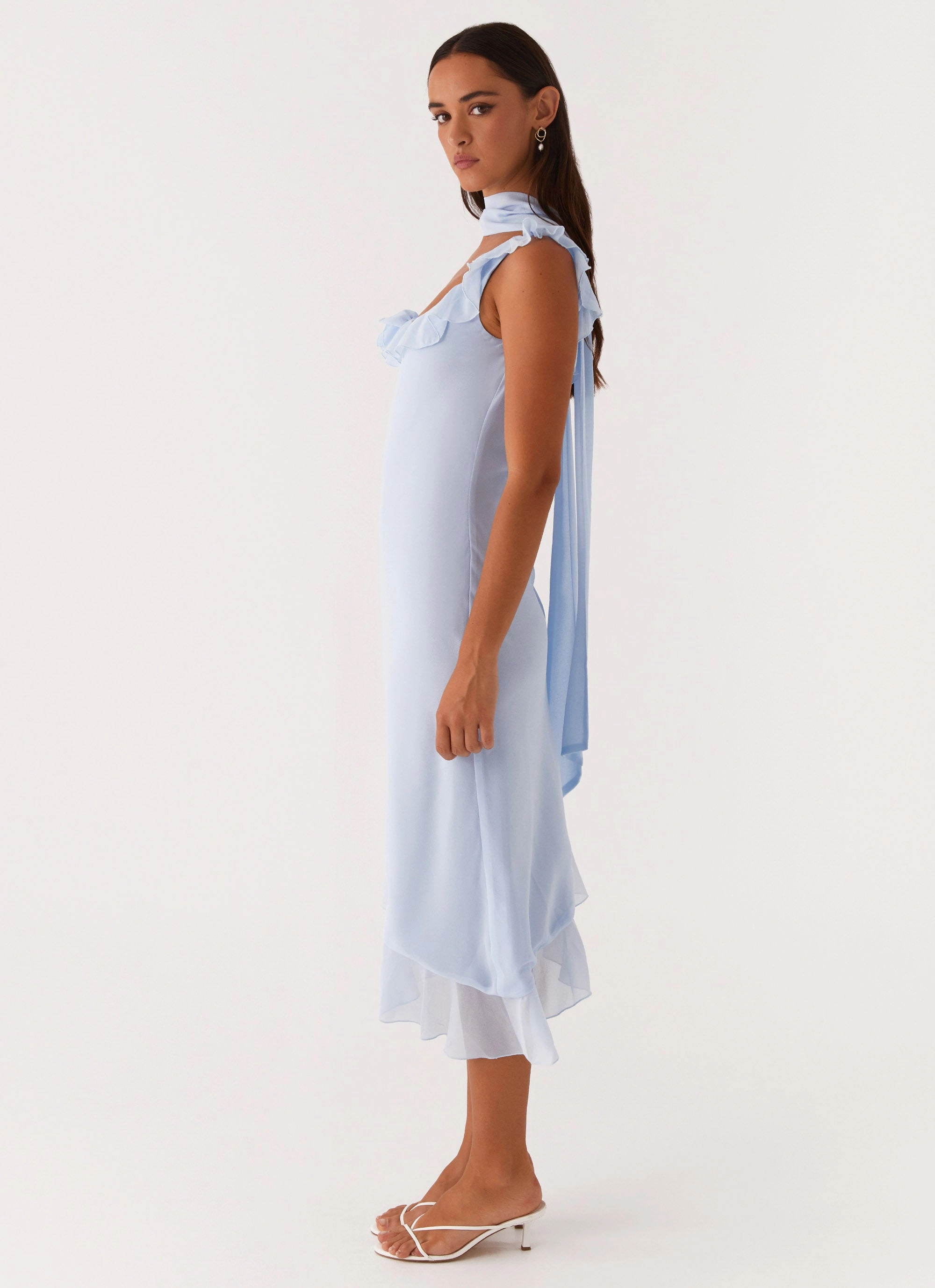 Fariday Midi Dress - Blue Seasonal Must-Have Wrap Glow