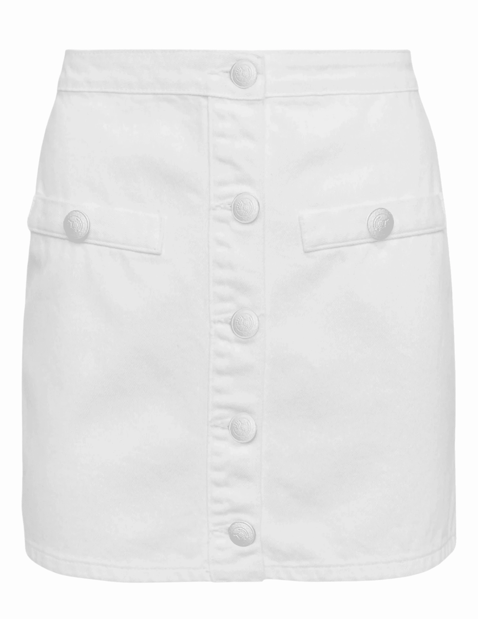 Quality Fabric Day To Night L'AGENCE Kris Button Front Denim Mini Skirt in White