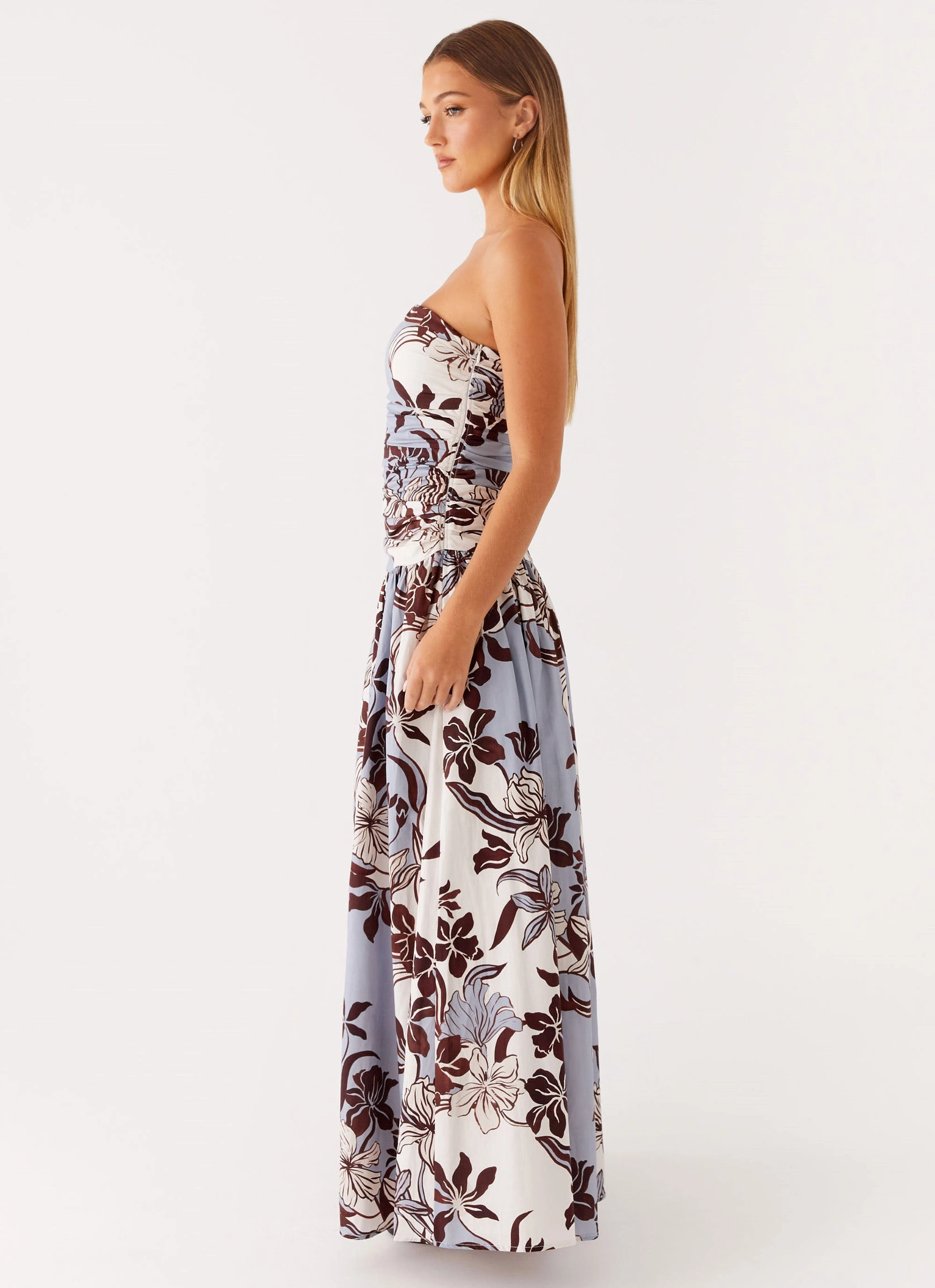 Kind Glow Daily Comfort Carmel Maxi Dress - Bluewood Blossom