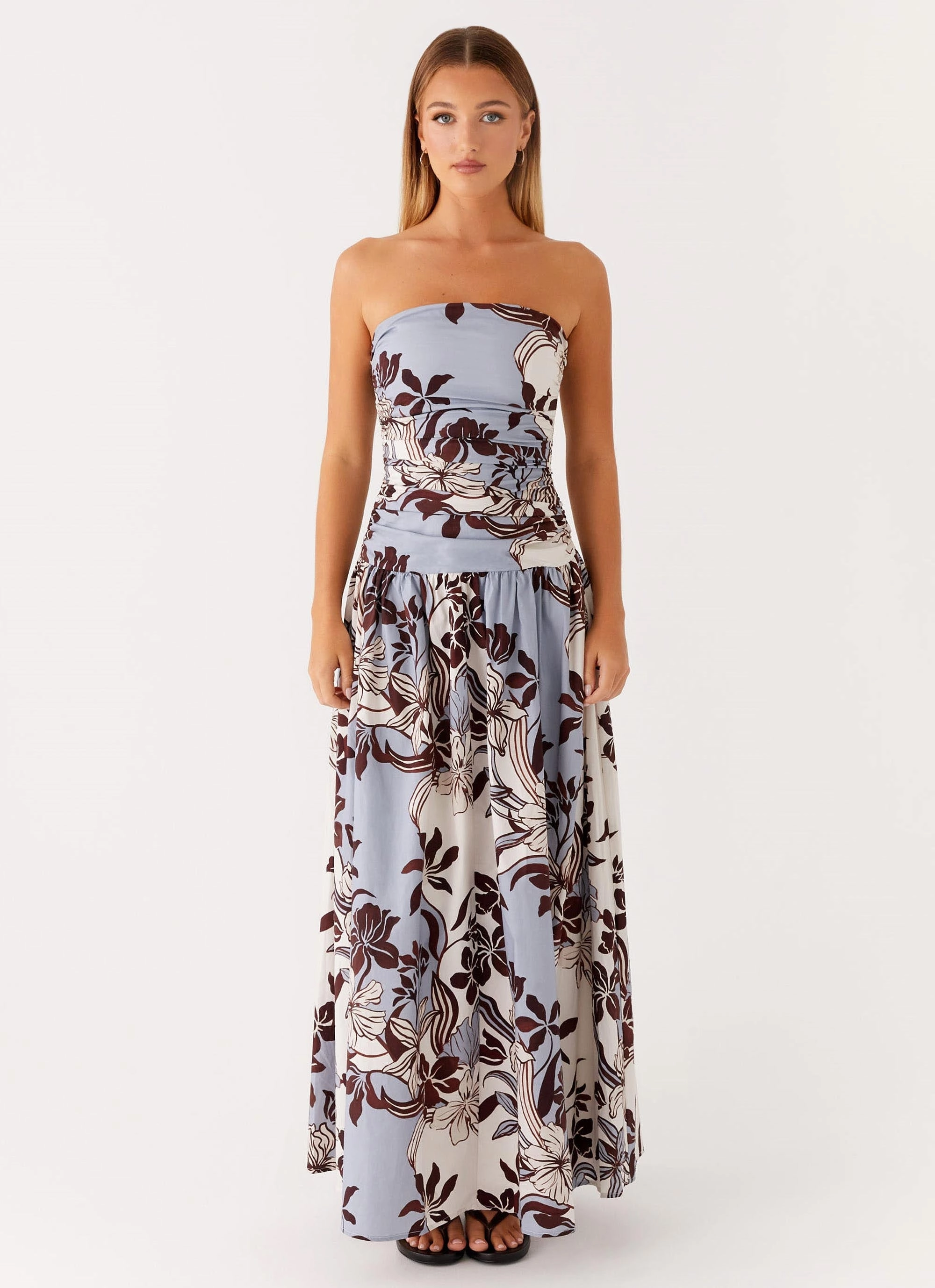 Carmel Maxi Dress - Bluewood Blossom Underwire-Support
