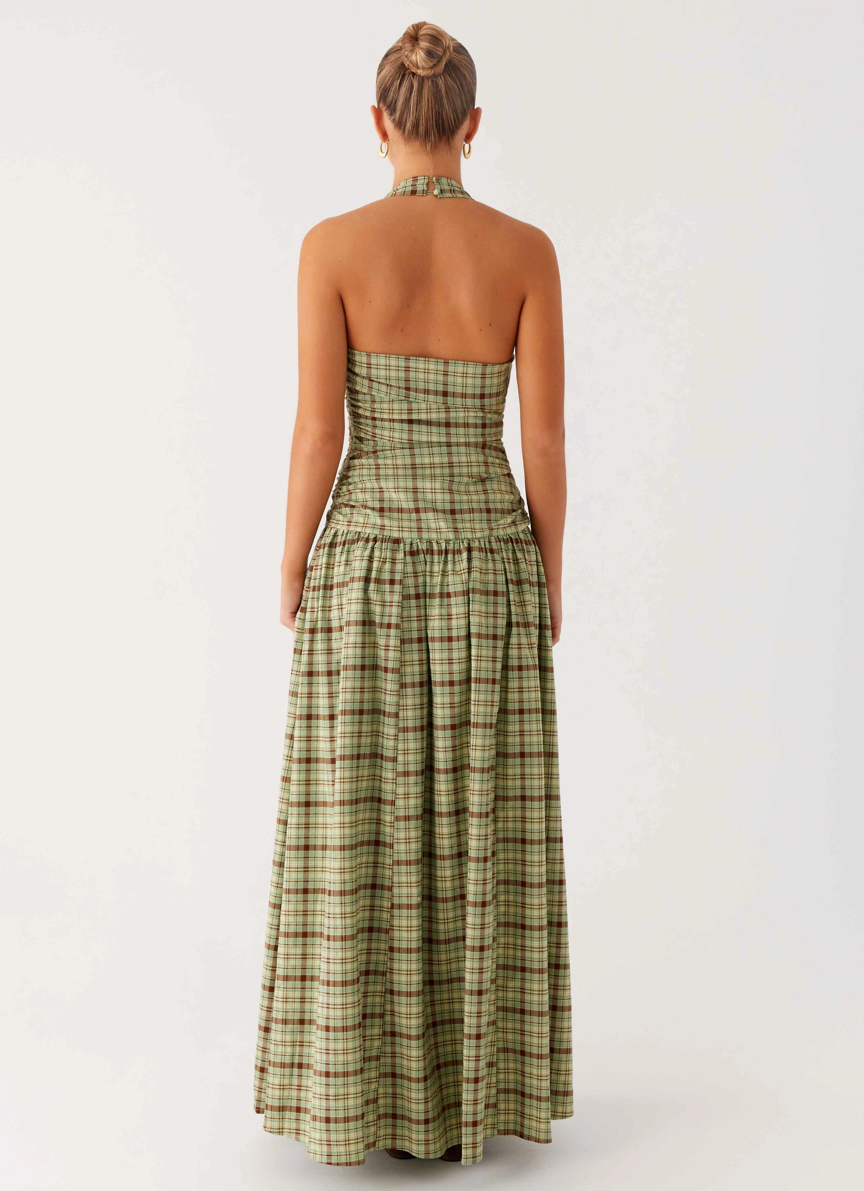 Smart Piece Cozy Style Lilith Maxi Dress - Forest Plaid