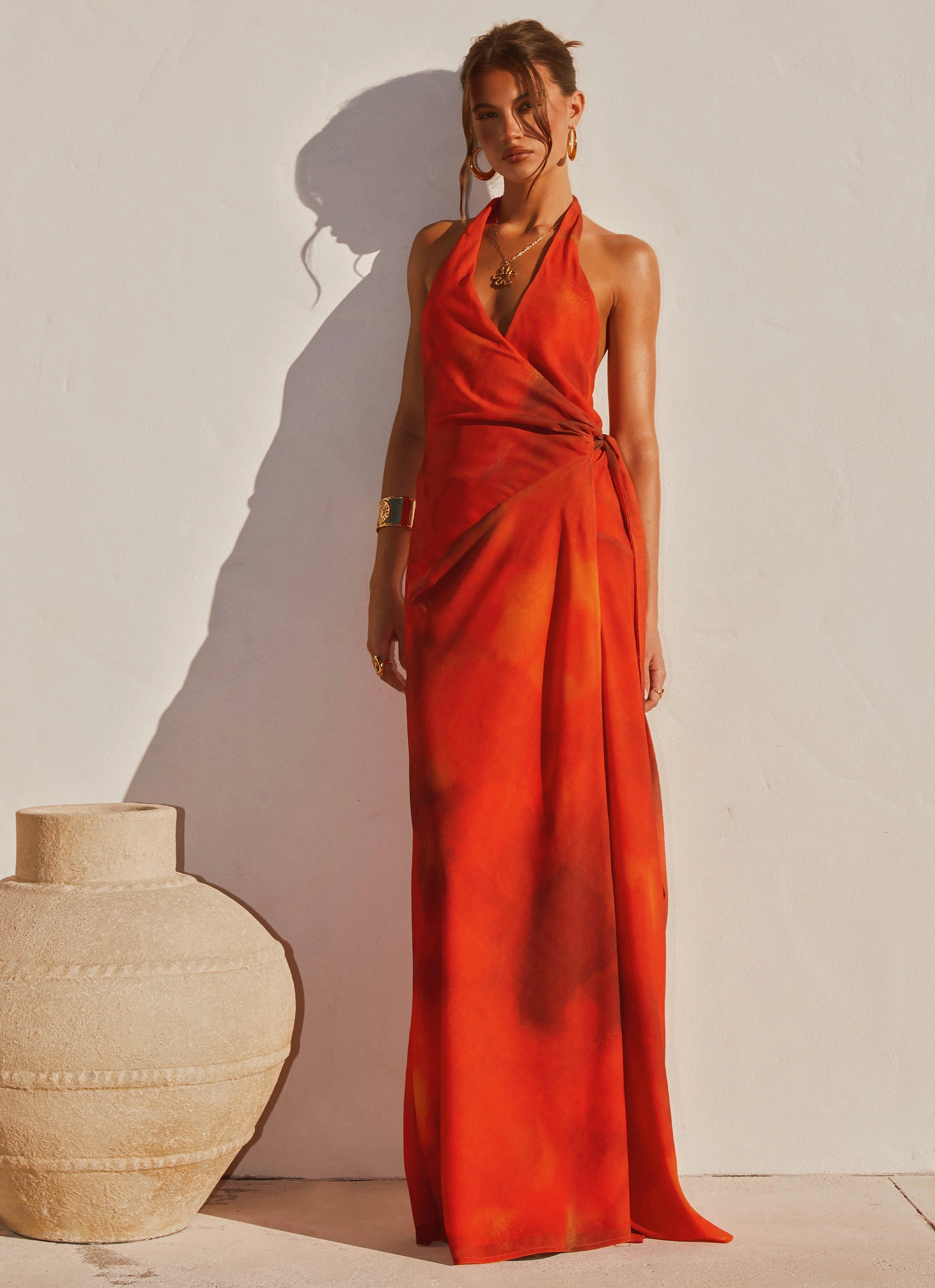 So Chic Maxi Dress - Scarlet Blur Simple Fit Feminine Charm