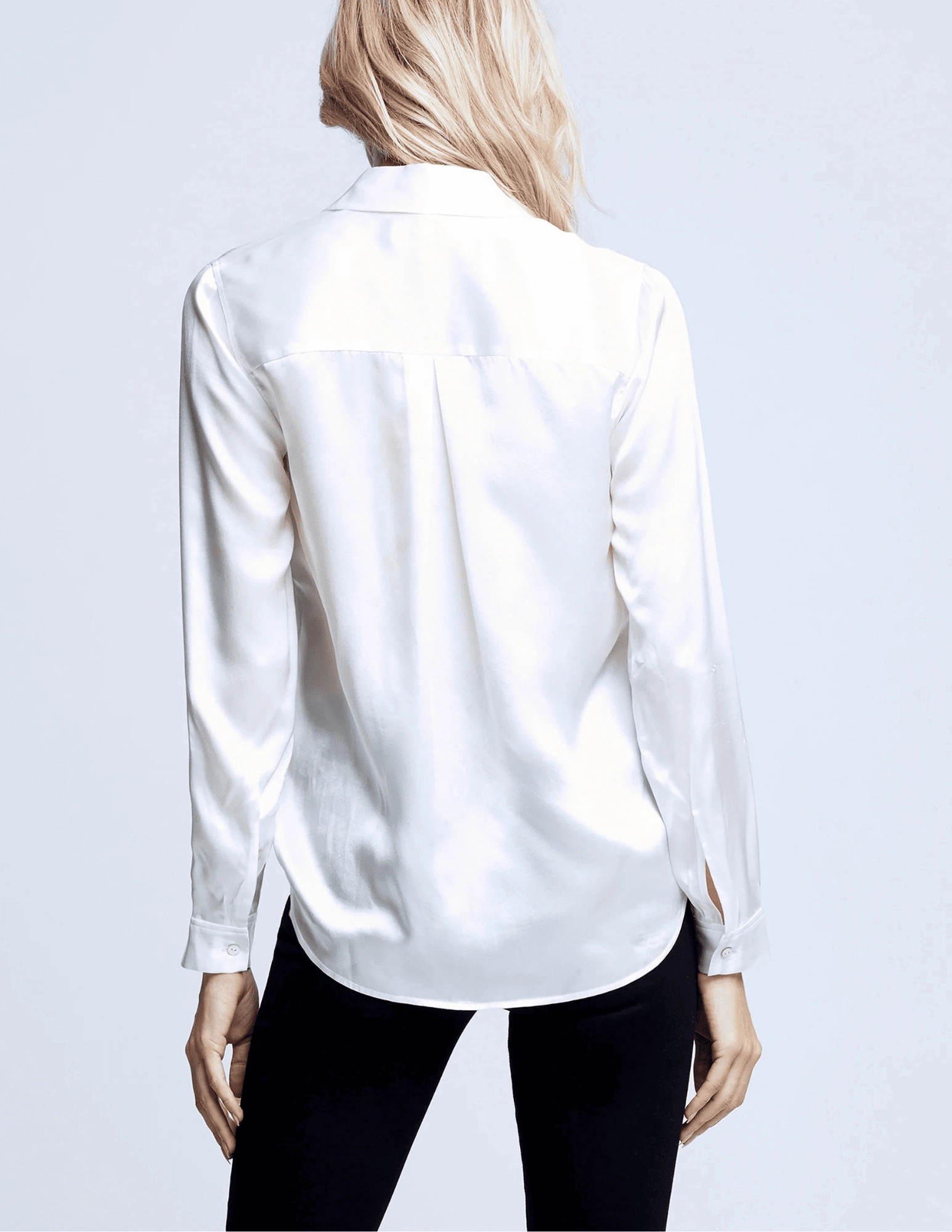 L'Agence Tyler Long Sleeve Blouse Hidden Pocket