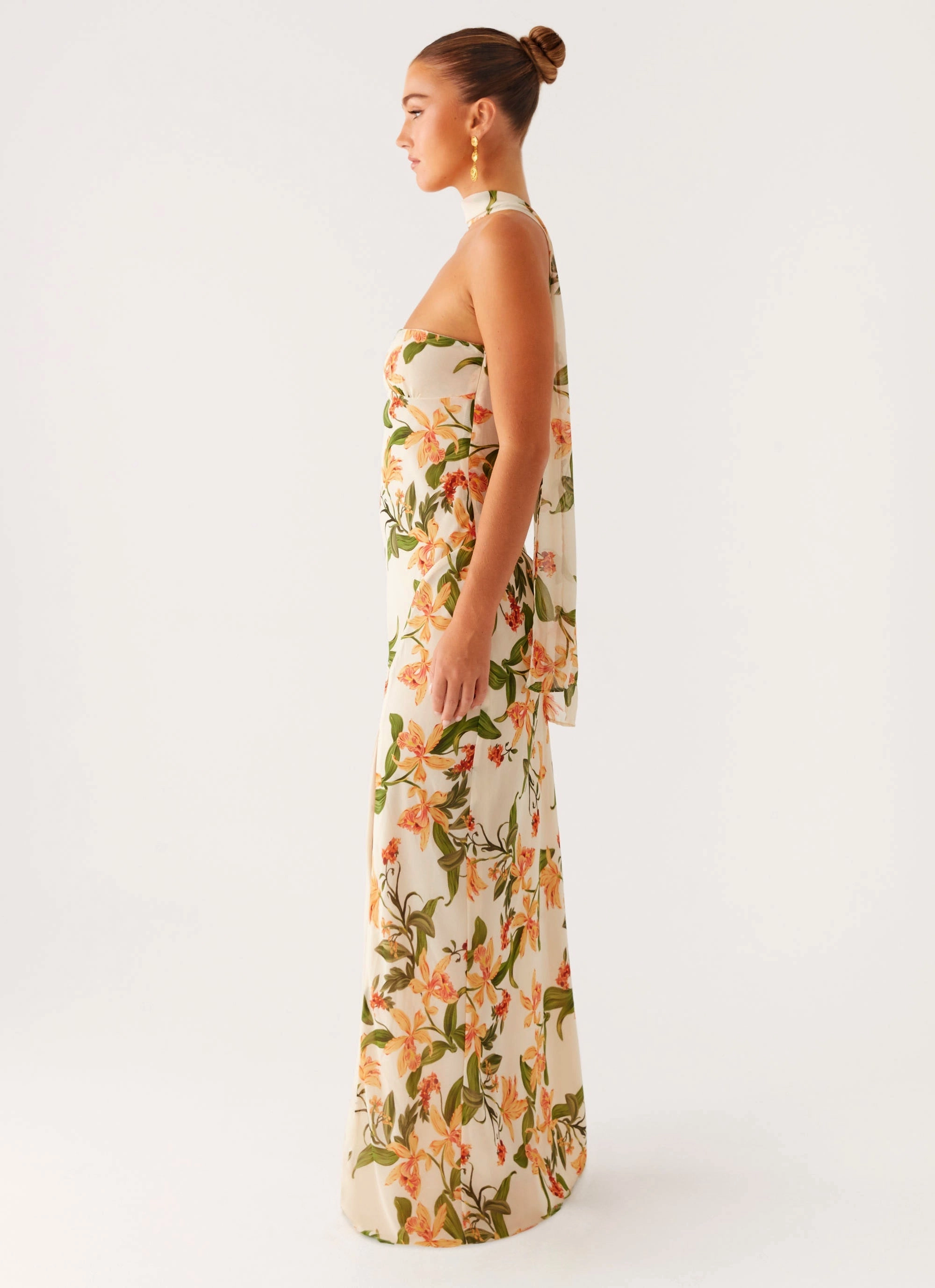 Gali Strapless Maxi Dress - Floral Print Basic essential Night Appeal