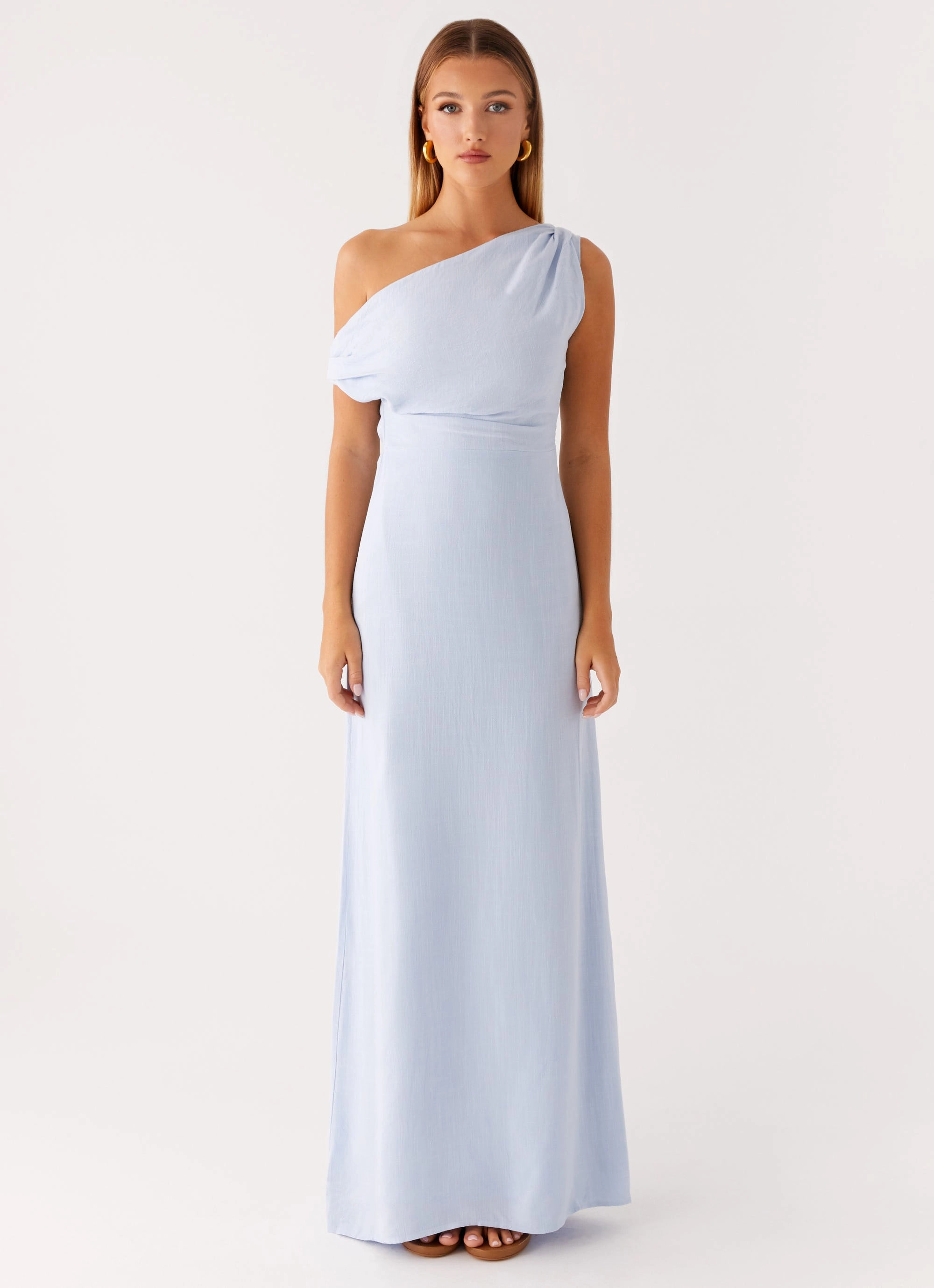 Lady Love Linen Maxi Dress - Blue Easy Lovely Urban Line