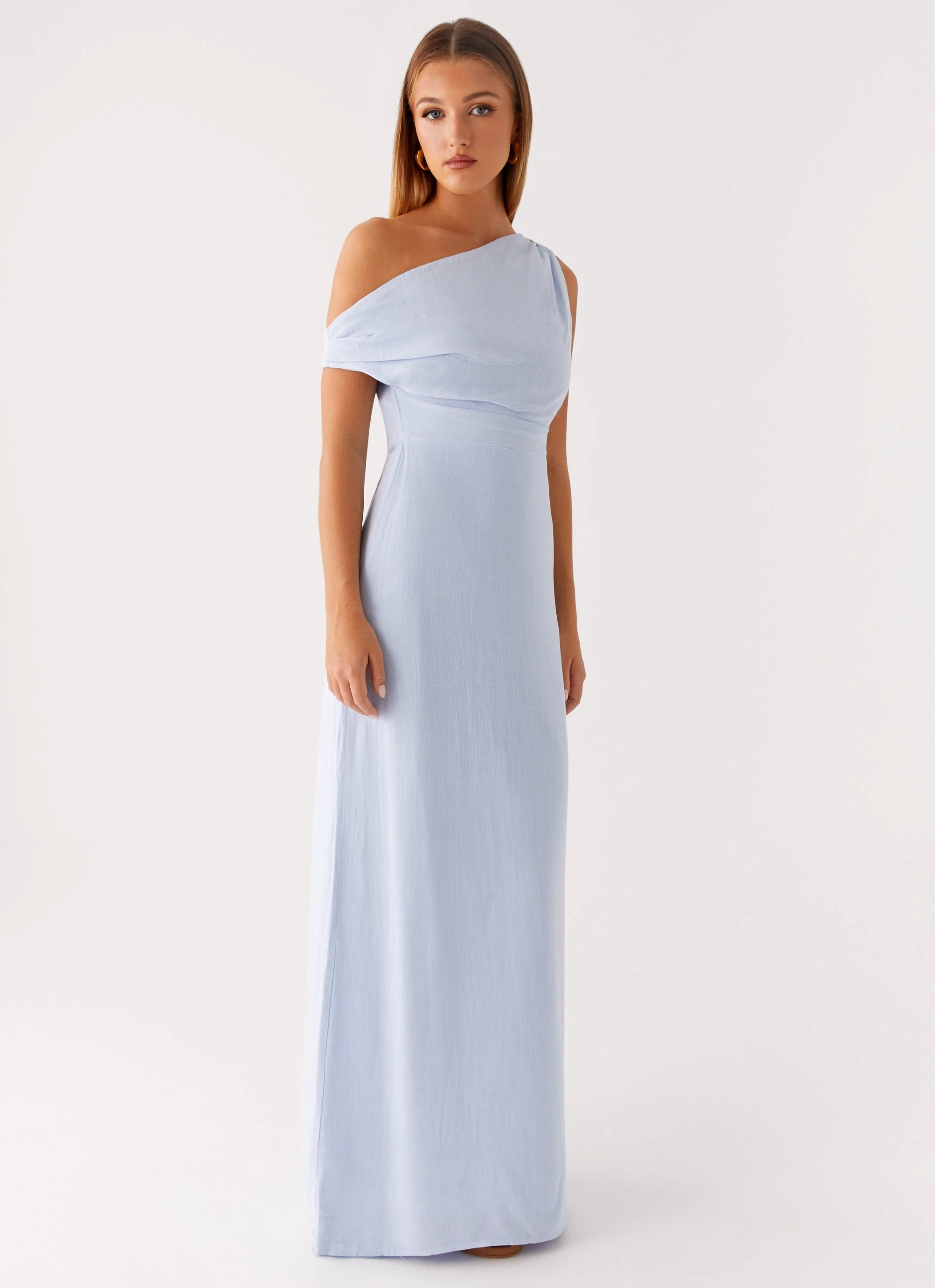 Body Positive Lady Love Linen Maxi Dress - Blue