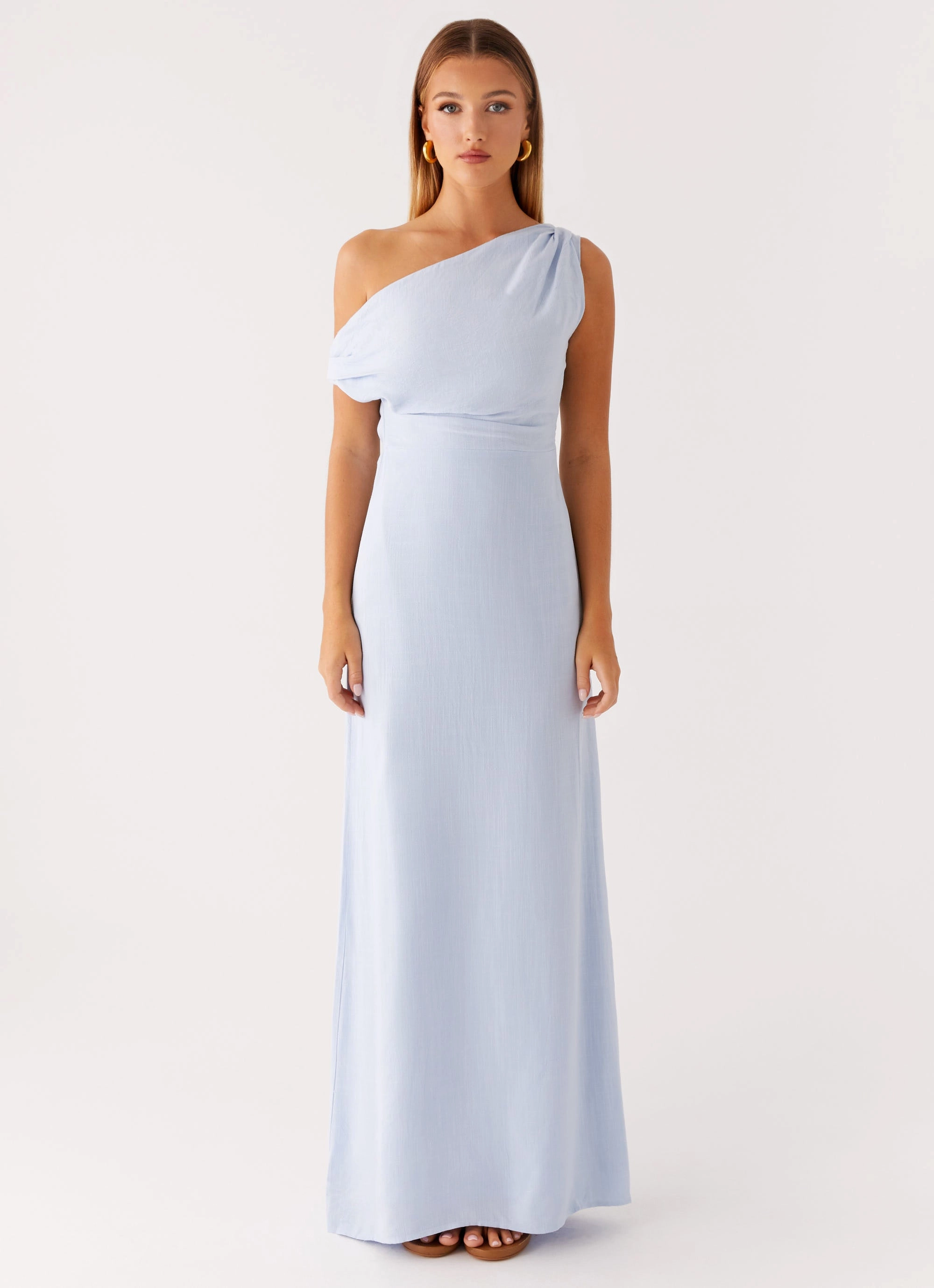 Classic Layer Lady Love Linen Maxi Dress - Blue