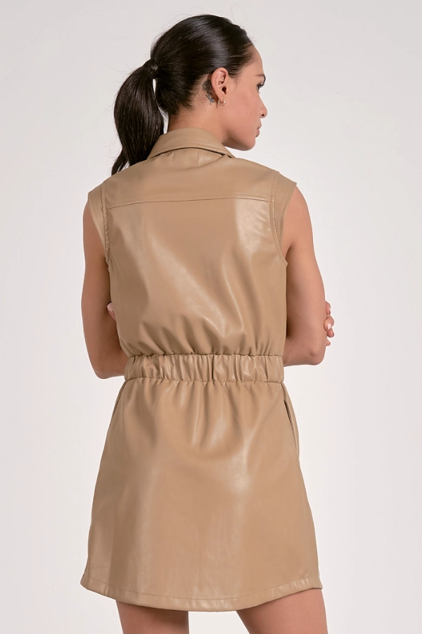 Anytime Fit Repair-Friendly Hazel Leather Mini Dress