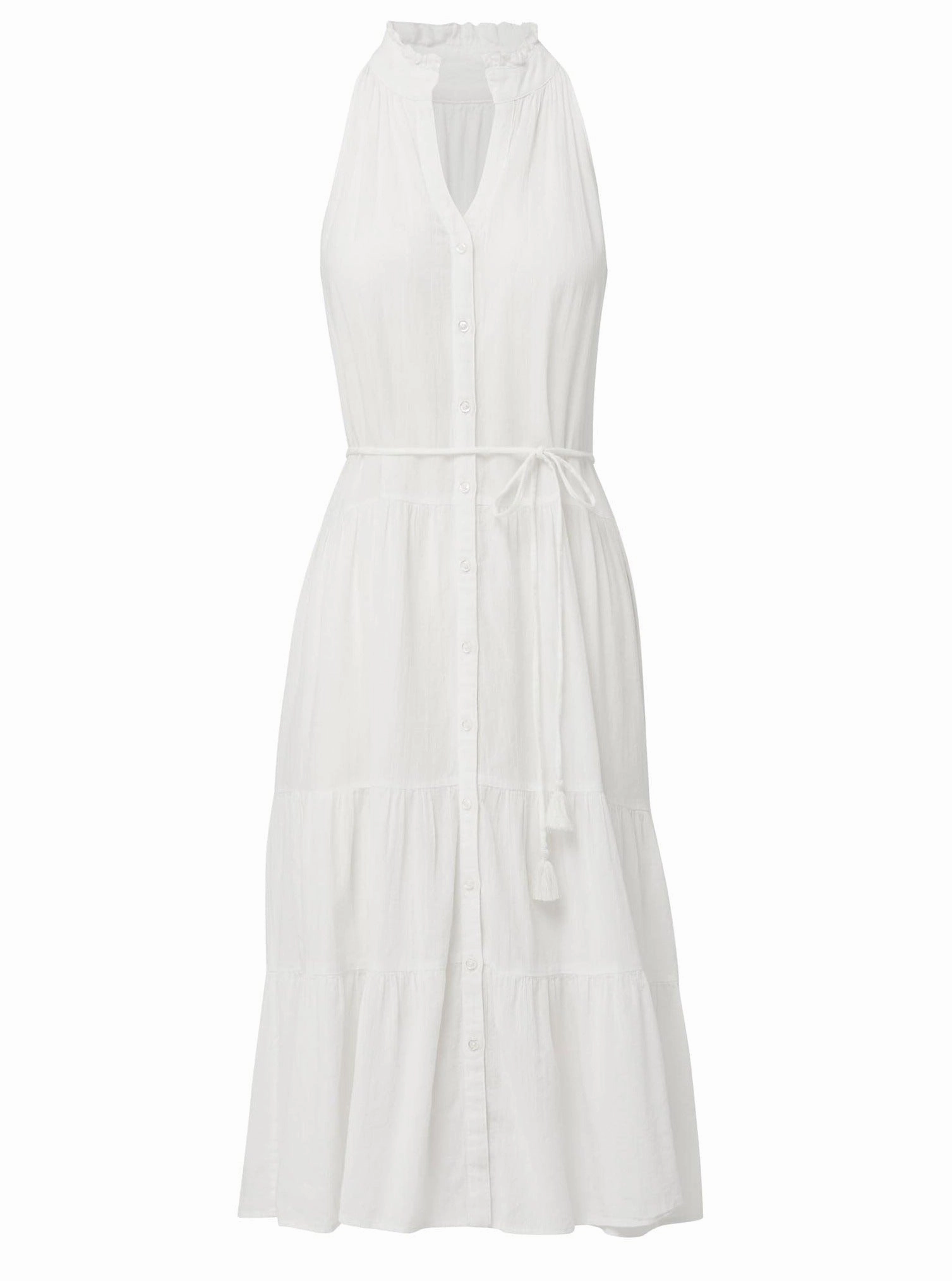 Celebrity-Inspired Breathable Wearable Tracy Dress Fresh White