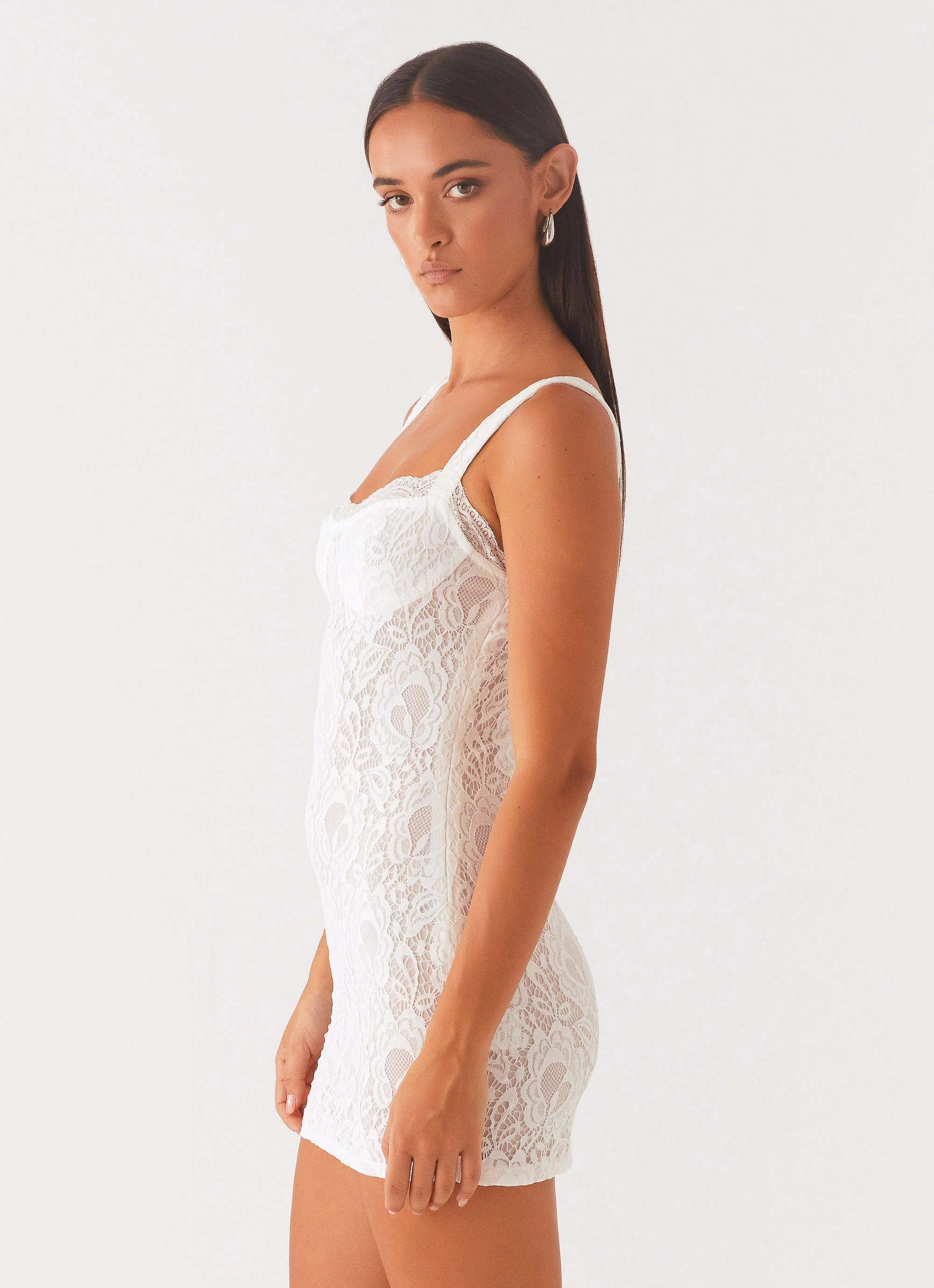 Maree Lace Mini Dress - White Cool Movement