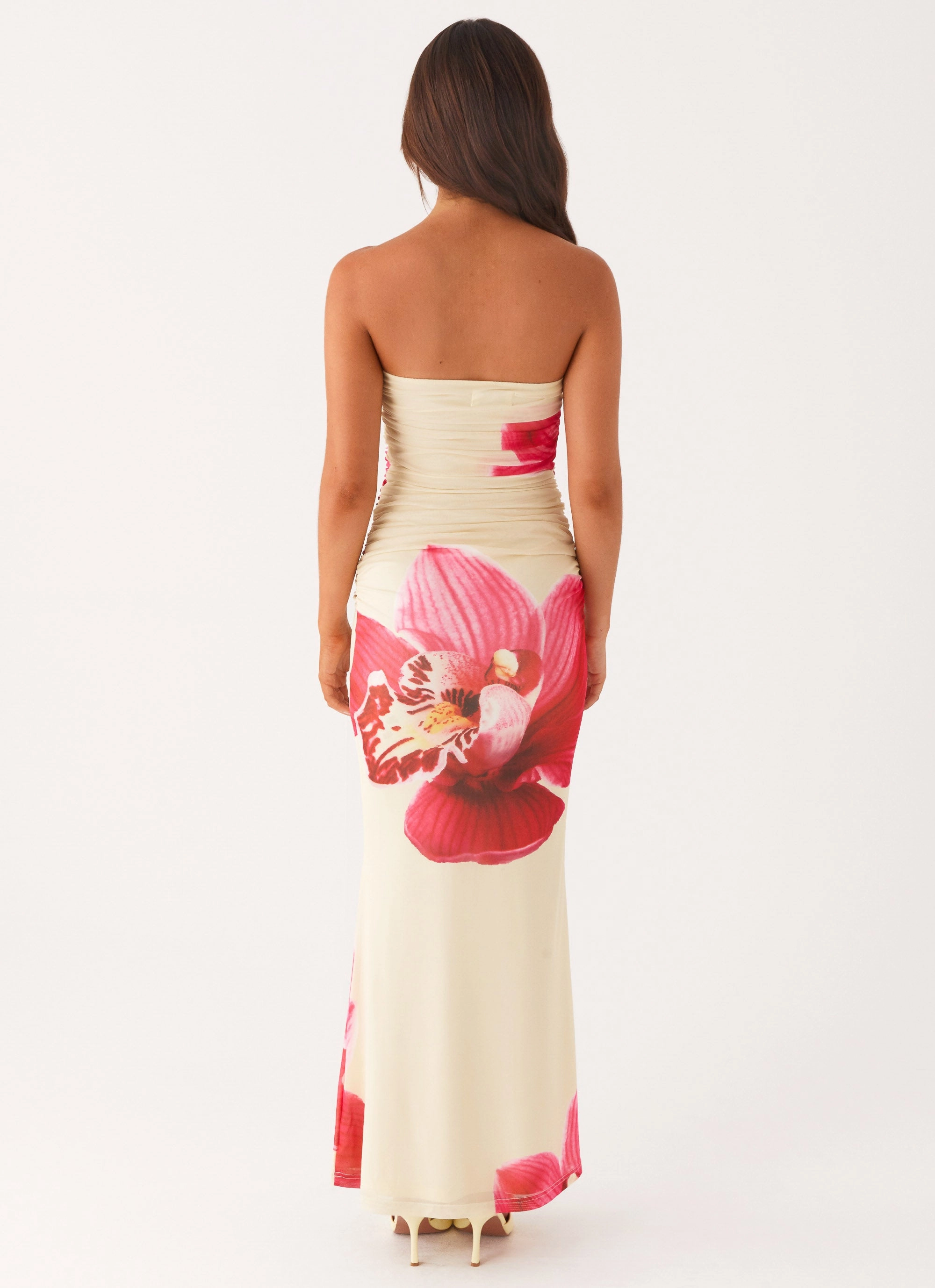 Embroidered-Detail Elegant Line Rudy Maxi Dress - Orchid Yellow