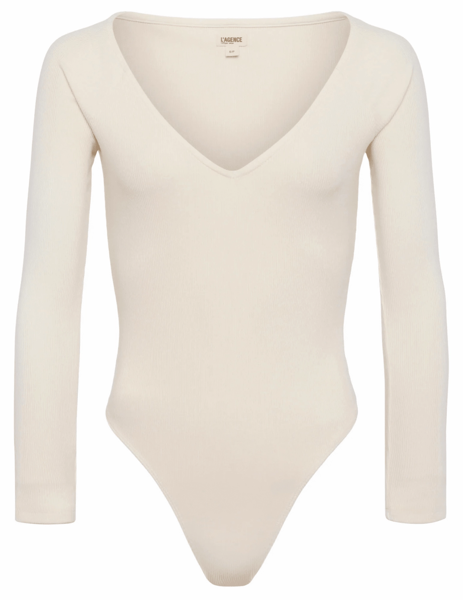 L'Agence Winona V-Neck Bodysuit Stain Resistant Weave