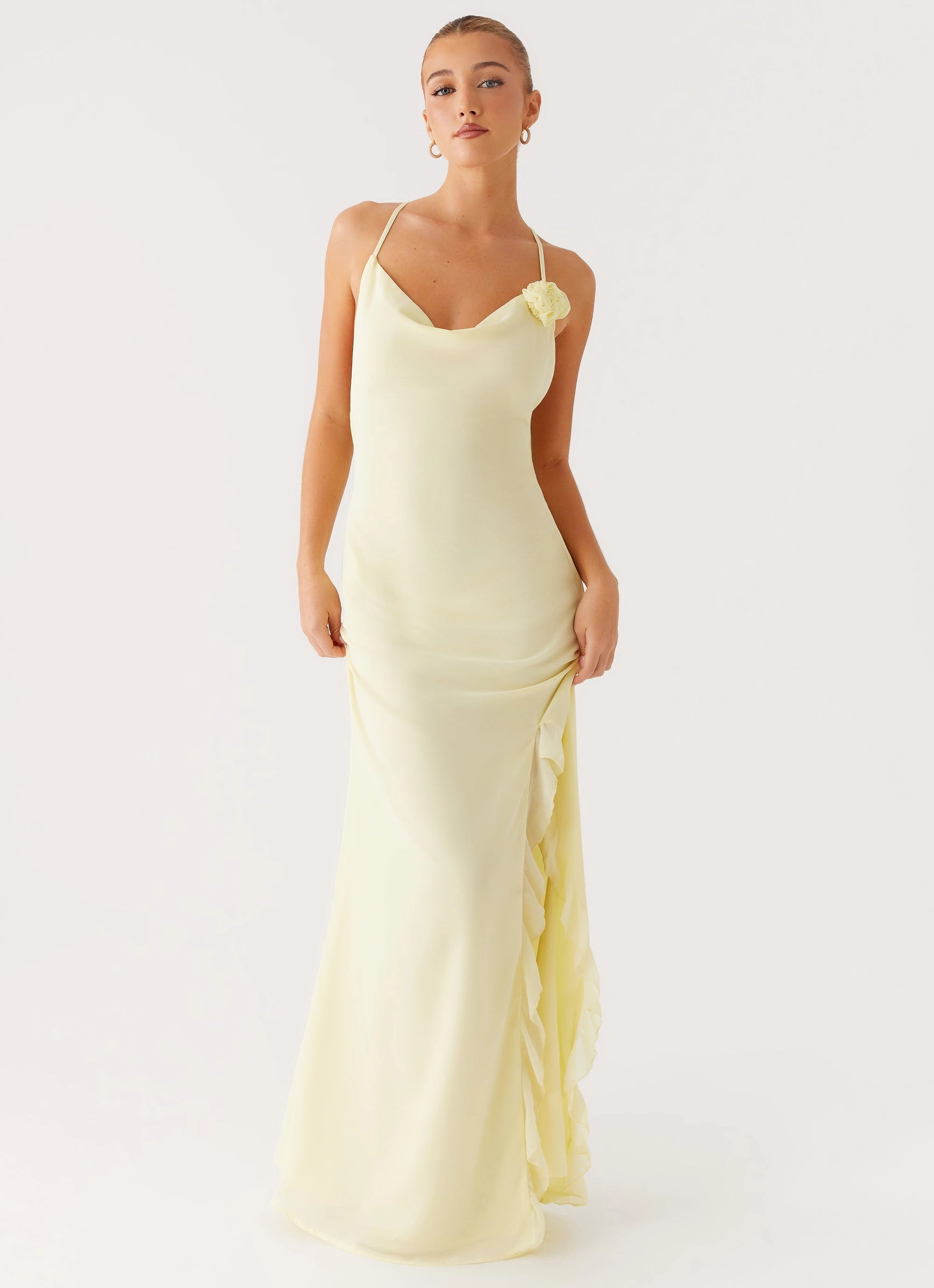 Natural Aesthetic Tailored Comfort First Class Maxi Dress - Yellow