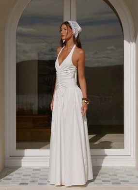 Chic Layered Wear Influencer-Approved Narnie Maxi Dress - Ivory