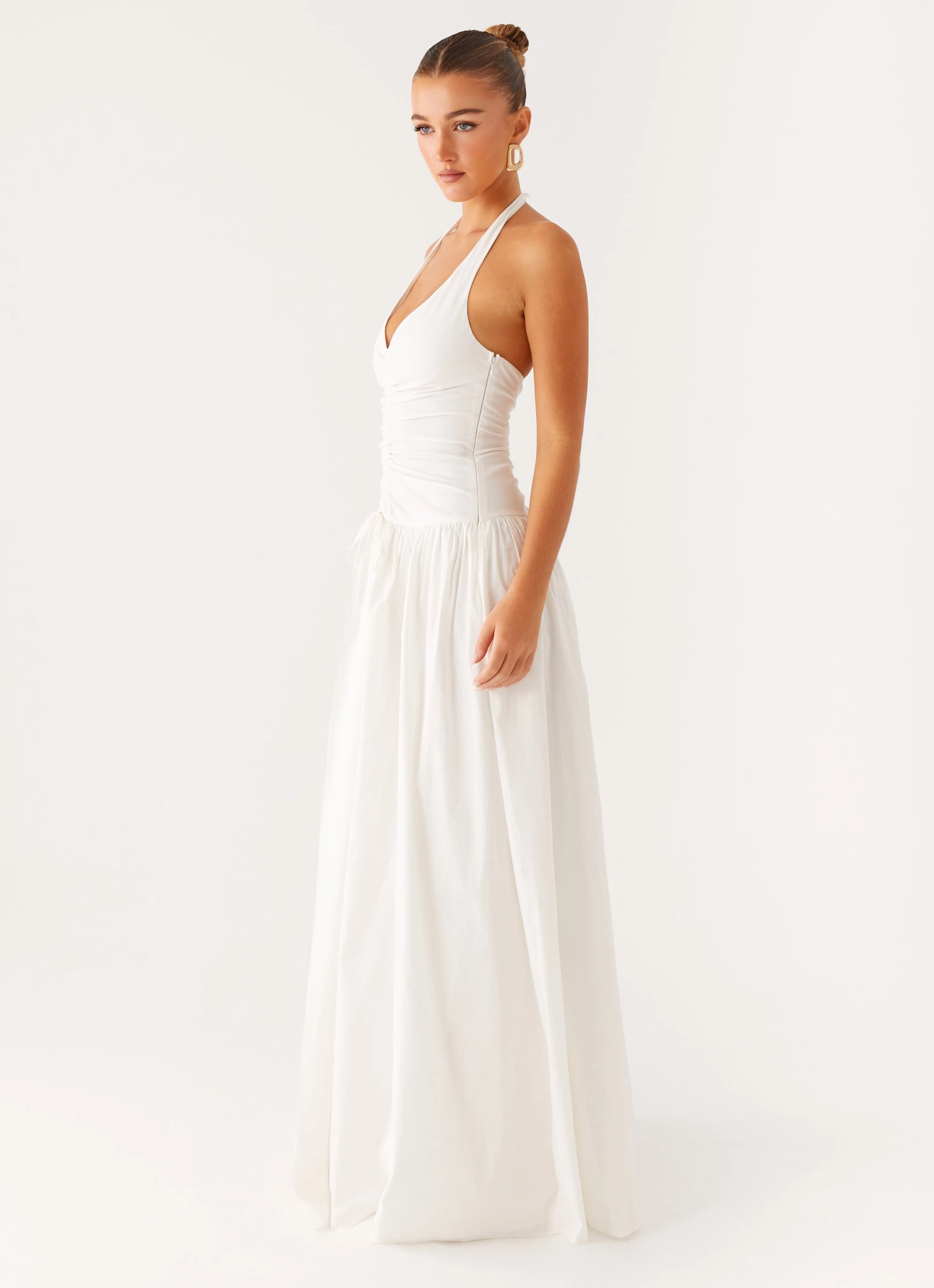 Narnie Maxi Dress - Ivory Basic Shape Stylish and Comfortable