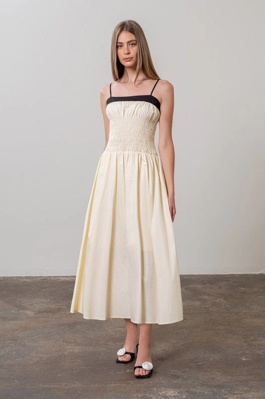 Chill Comfort Miley Smocked Midi Dress - Cream