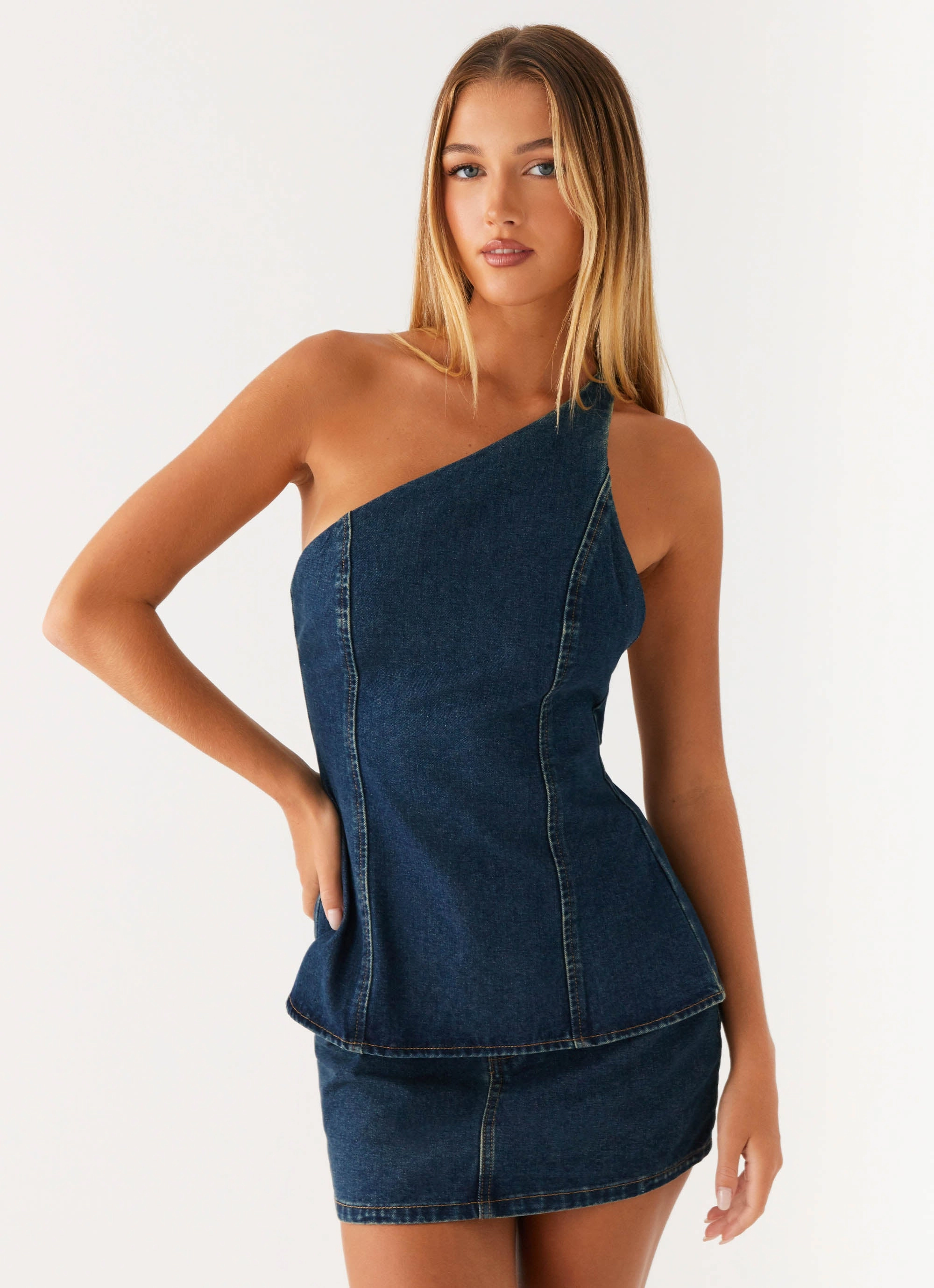 Maysa Denim Top - Washed Denim Comfortable Style OdorControl