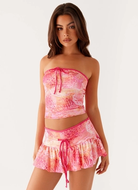 Moisture Management Fabric Corbin Tube Top - Flamingo Fling