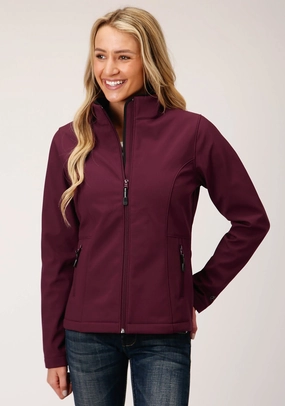 Crisp Air Piece Roper Womens Wine Polyester Softshell Jacket