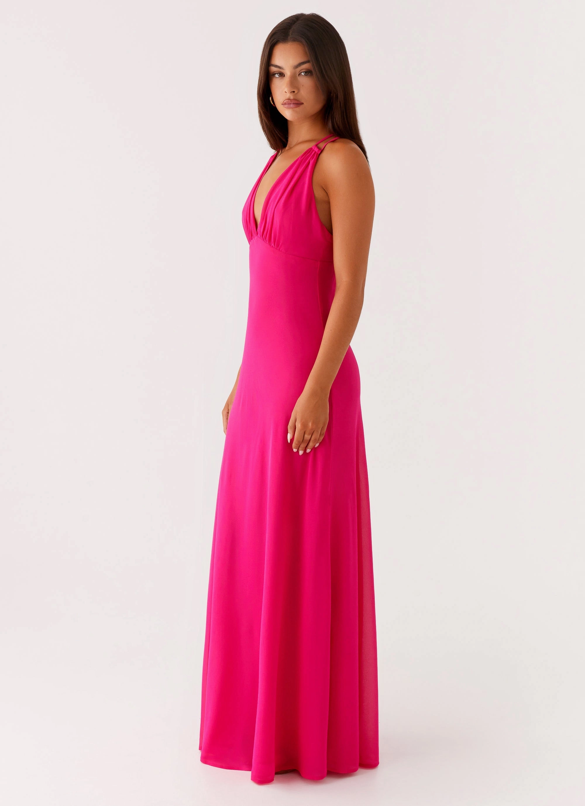 Subtle Texture Kacia Maxi Dress - Fuchsia