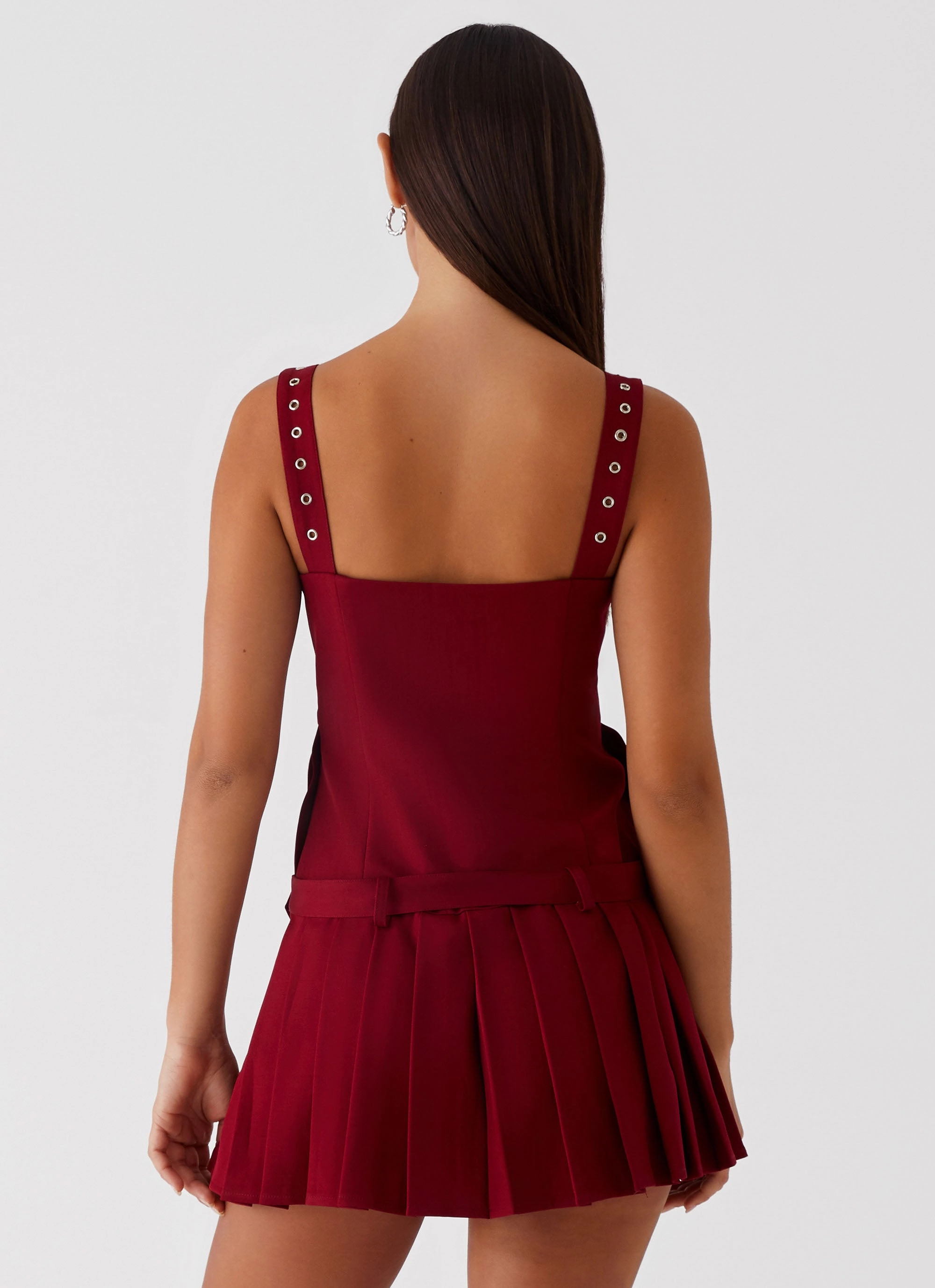 Uma Mini Dress - Cherry Red Beach Walk Sophisticated Touch