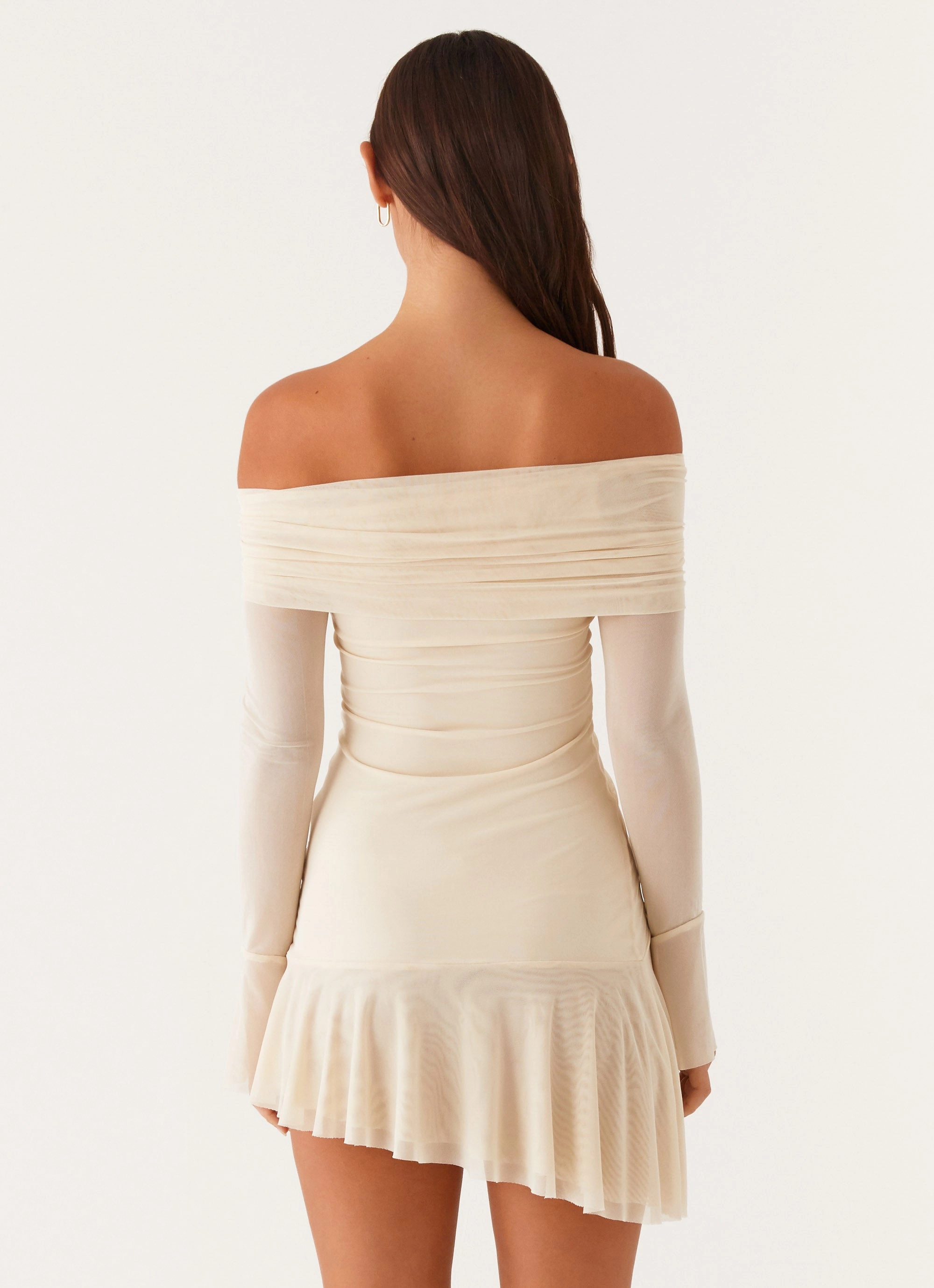 Ellis Ruched Mini Dress - Pastel Yellow Sharp Detail Flowing Fit