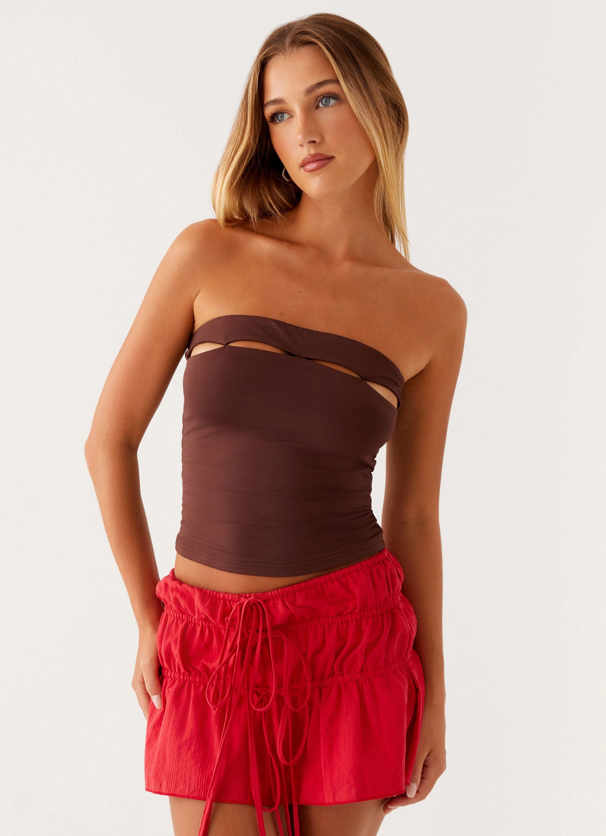 Fia Tube Top - Chocolate ConvertibleCollarSystem NonRestrictiveCollar