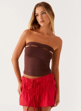 Fia Tube Top - Chocolate ConvertibleCollarSystem NonRestrictiveCollar