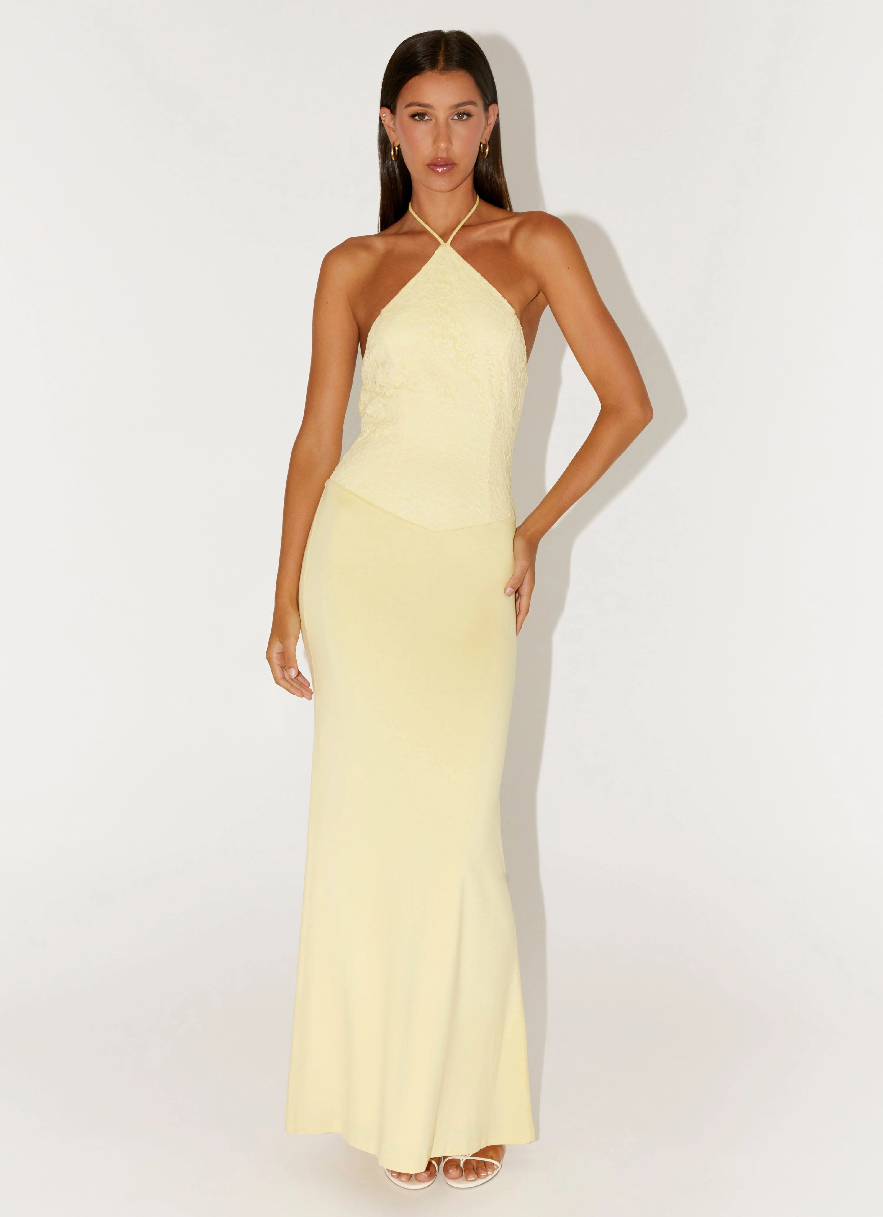 Fiesta Halter Maxi Dress - Sunny Yellow Light and Comfortable Wear