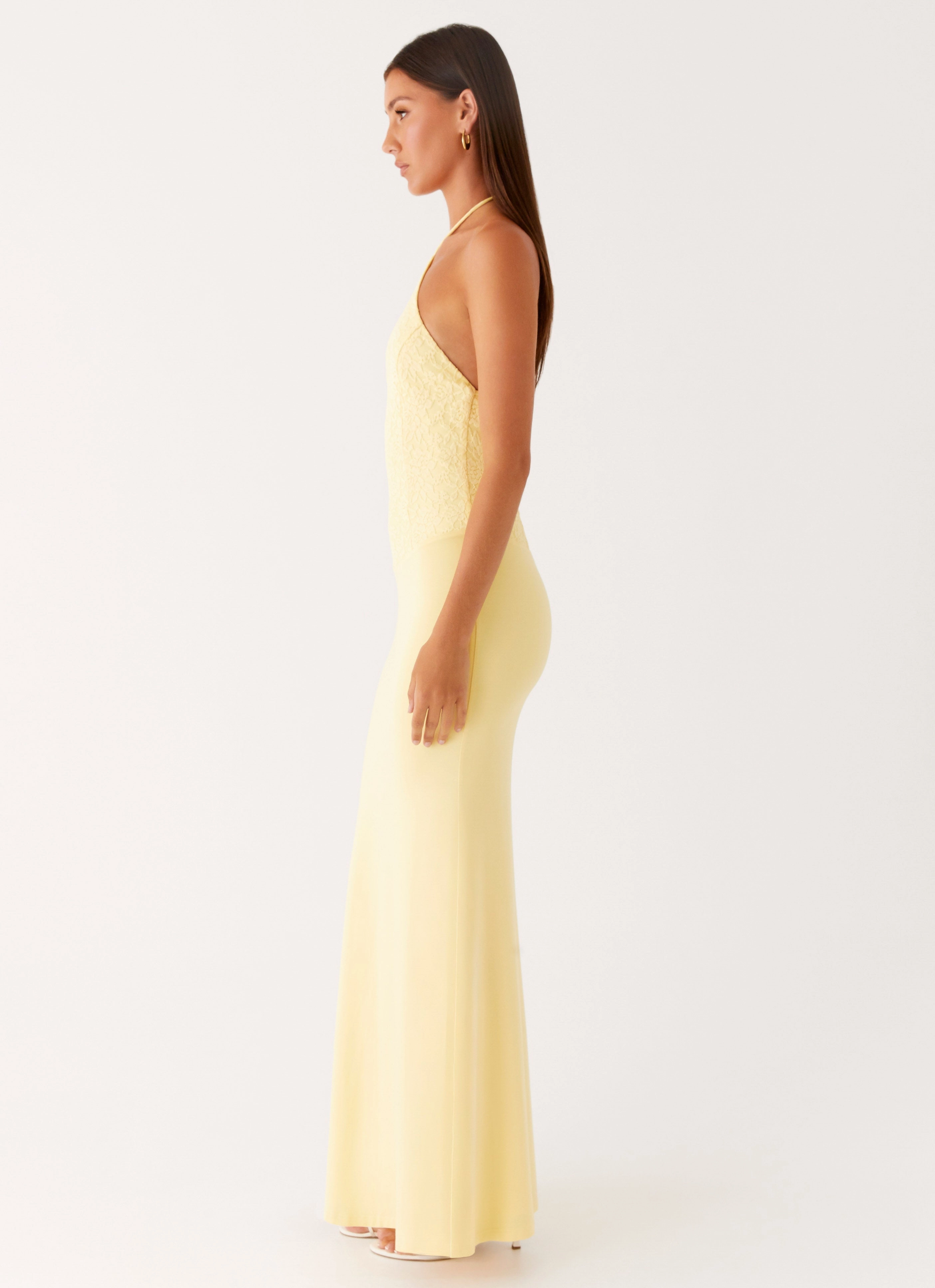 Fiesta Halter Maxi Dress - Sunny Yellow Romance Glow Low Maintenance