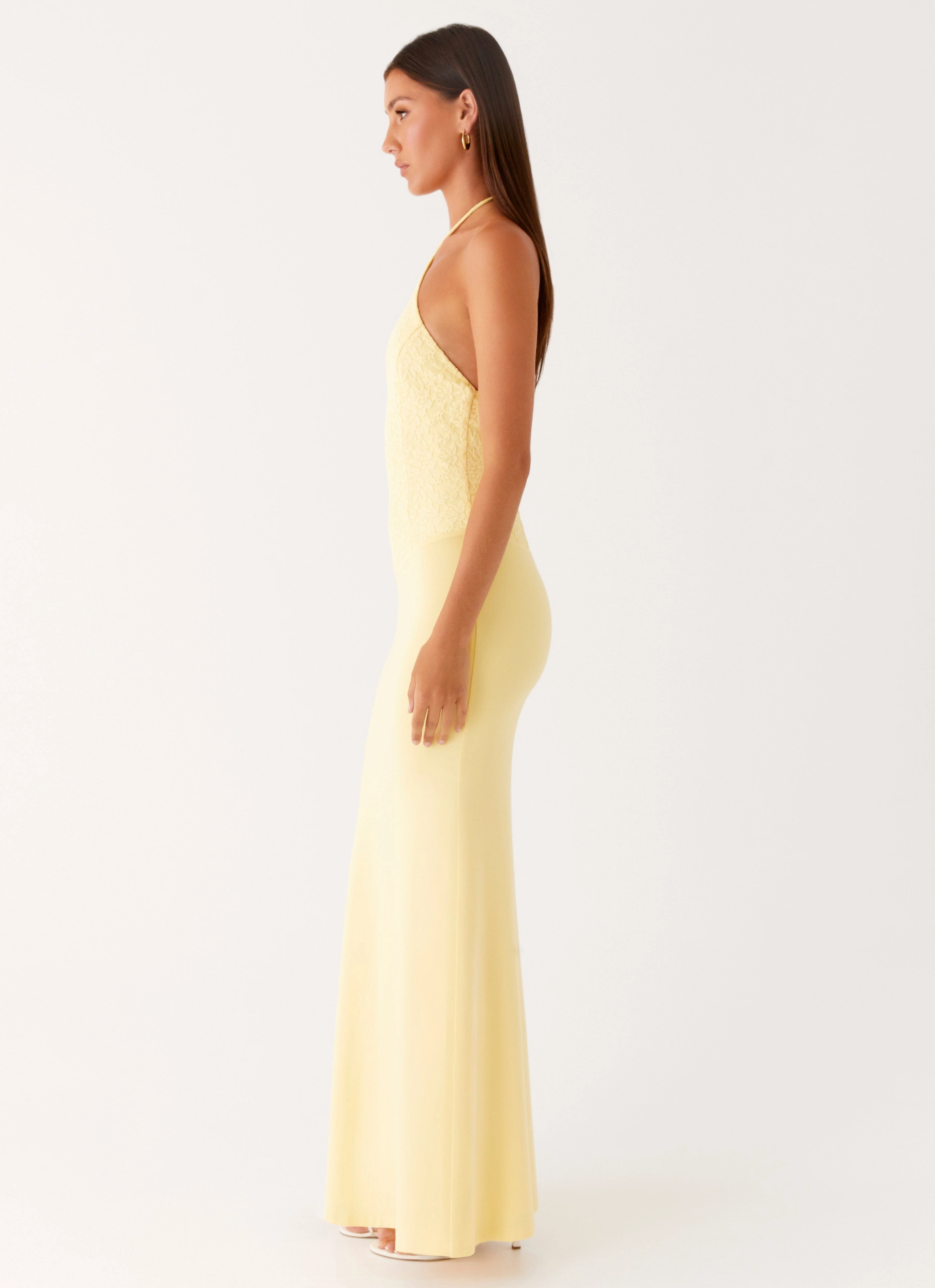 Vibe Choice Fiesta Halter Maxi Dress - Sunny Yellow