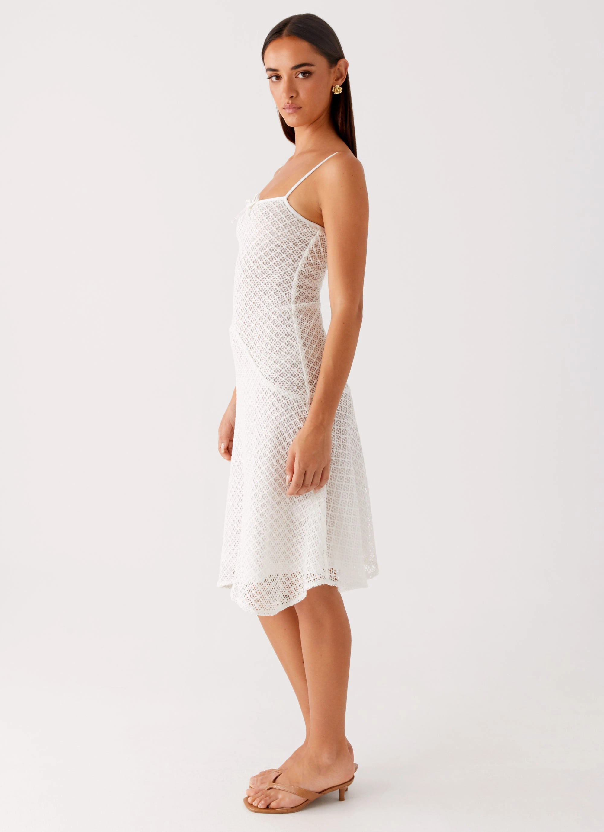 Refined Line Tamar Midi Dress - White
