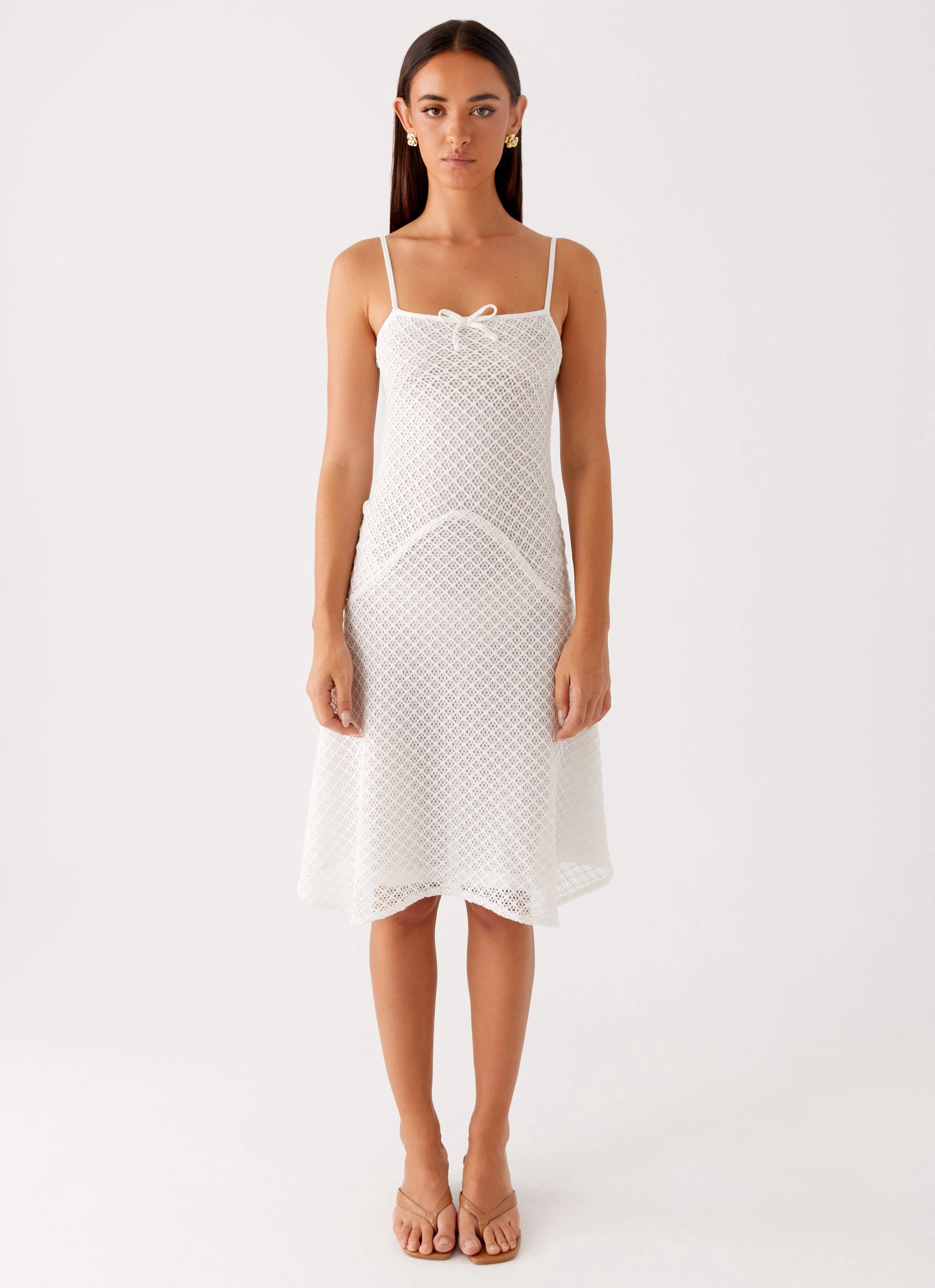Refined Stitch All-Season Wear Tamar Midi Dress - White
