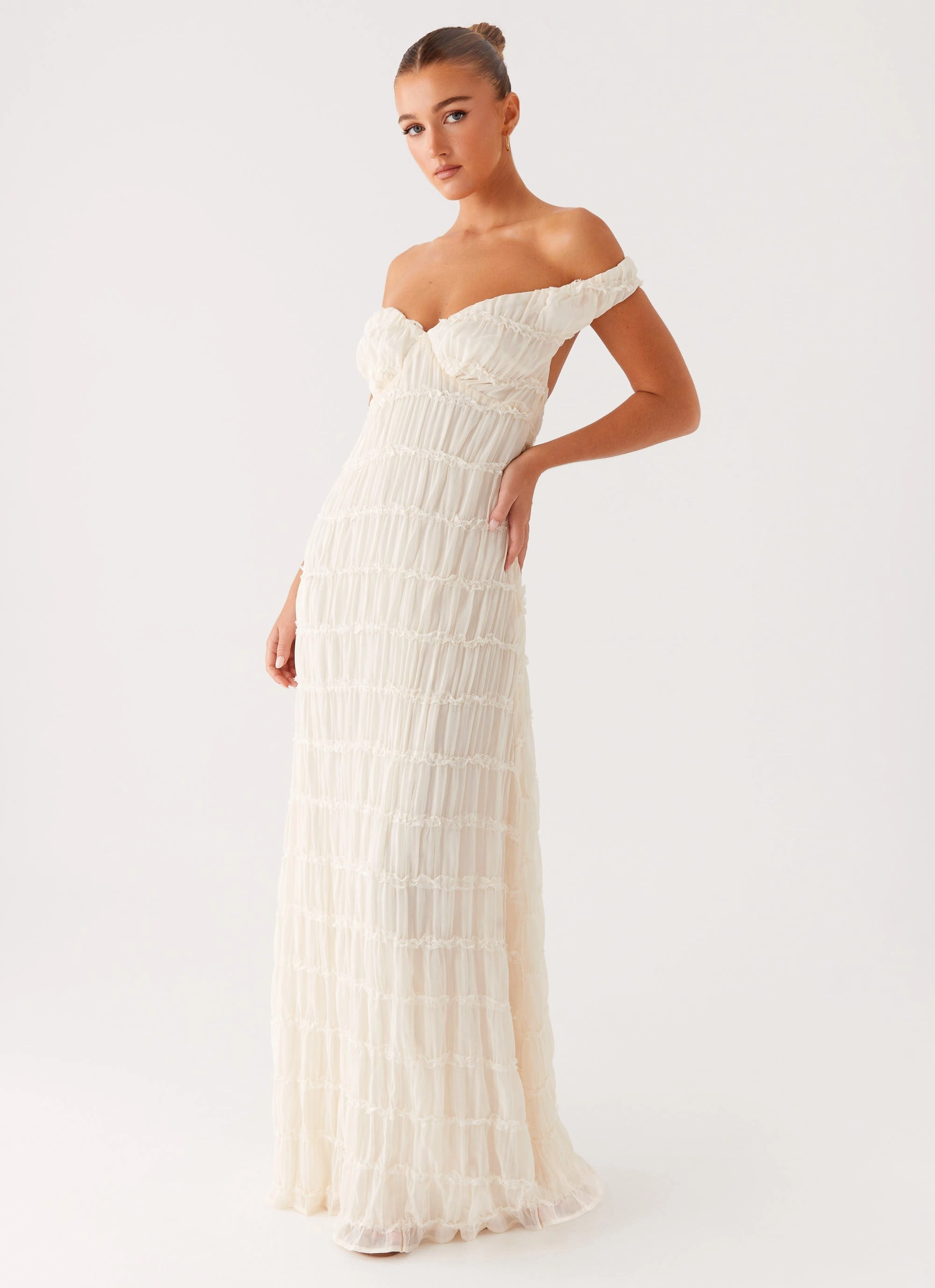 Modern Appeal Cotton Skin Embrace Maxi Dress - Ivory