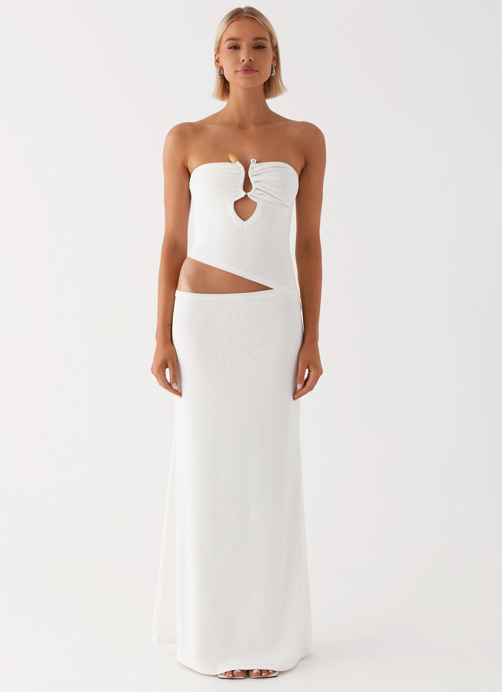 Wild Roses Maxi Dress - White Insulating-Lining