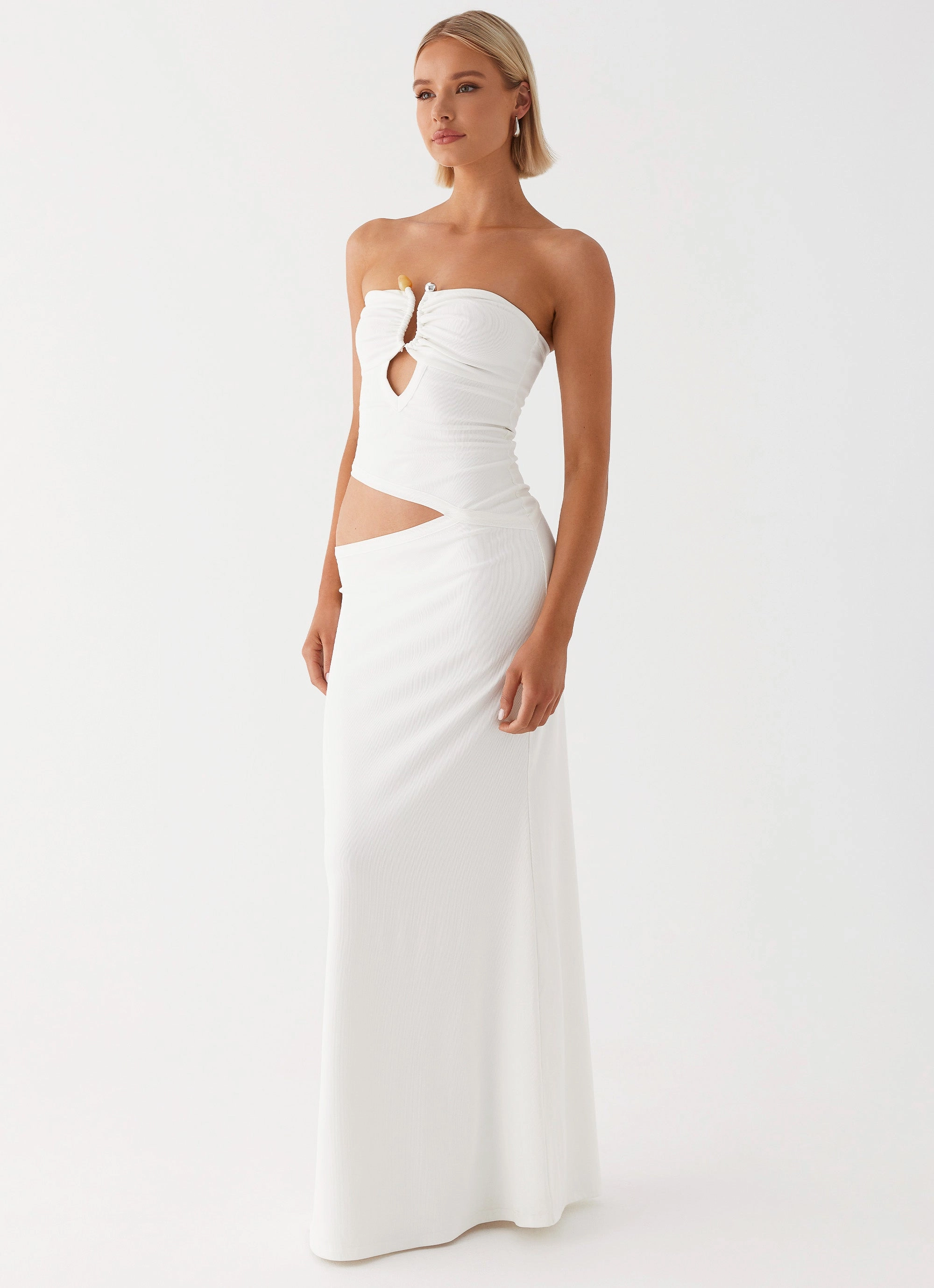 Wild Roses Maxi Dress - White Modern Design