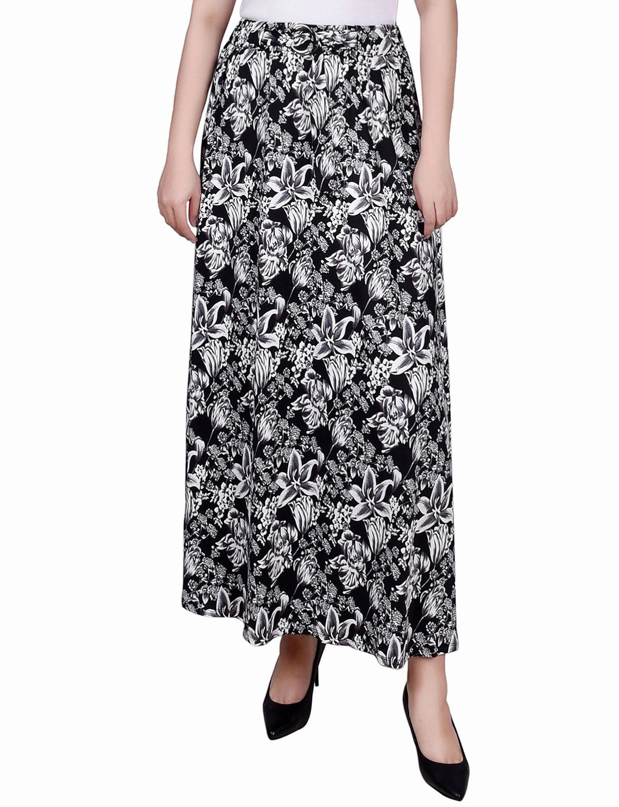 Ring Detail Midi-Length Skirt Neat Fit Fresh Fit