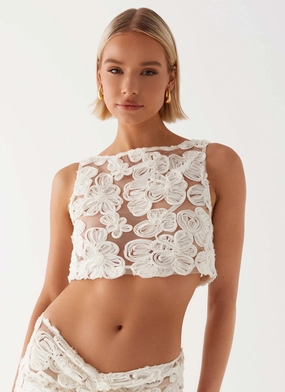 Sustainable Production Methods Fiorella Floret Top - Ivory